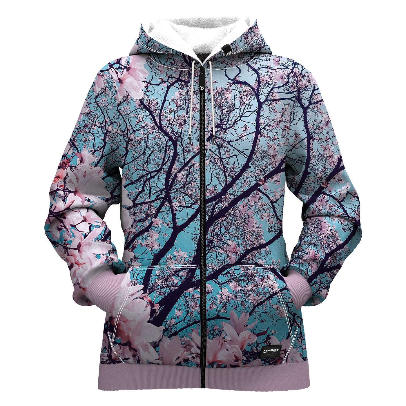 Cherry Blossom Women Zip Up Hoodie