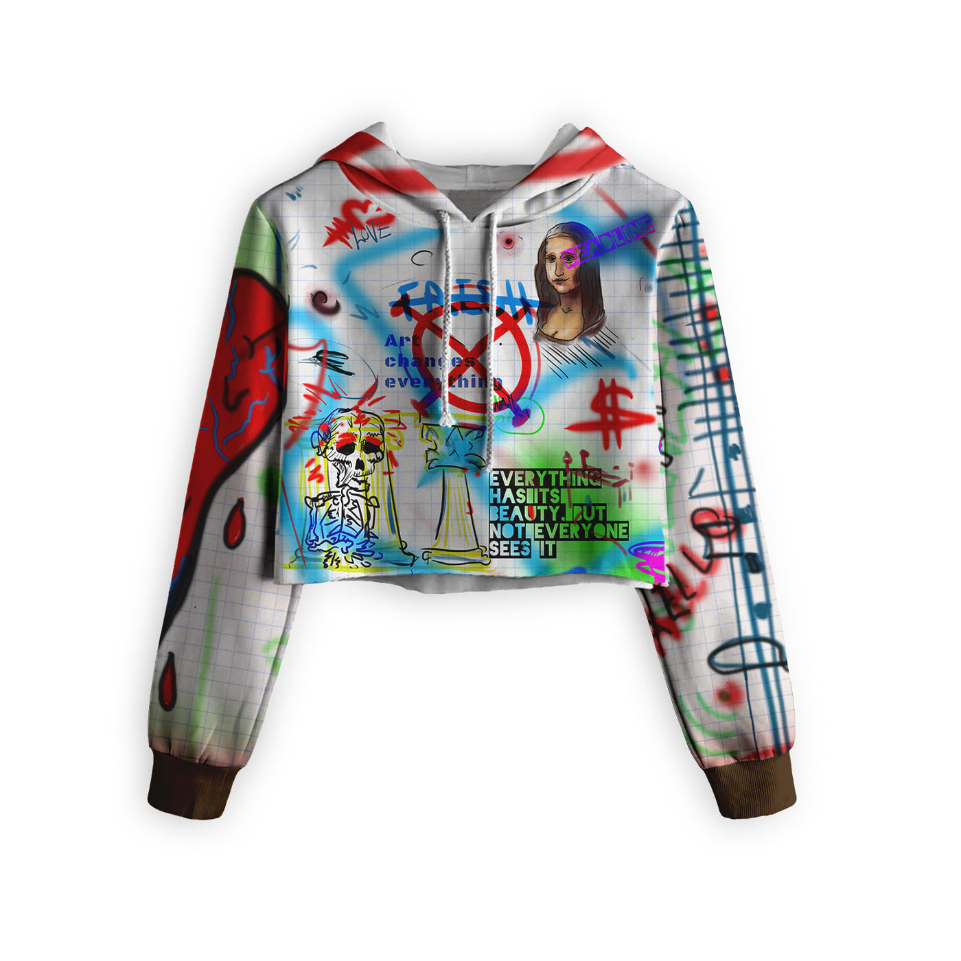 Wall Art Cropped Hoodie