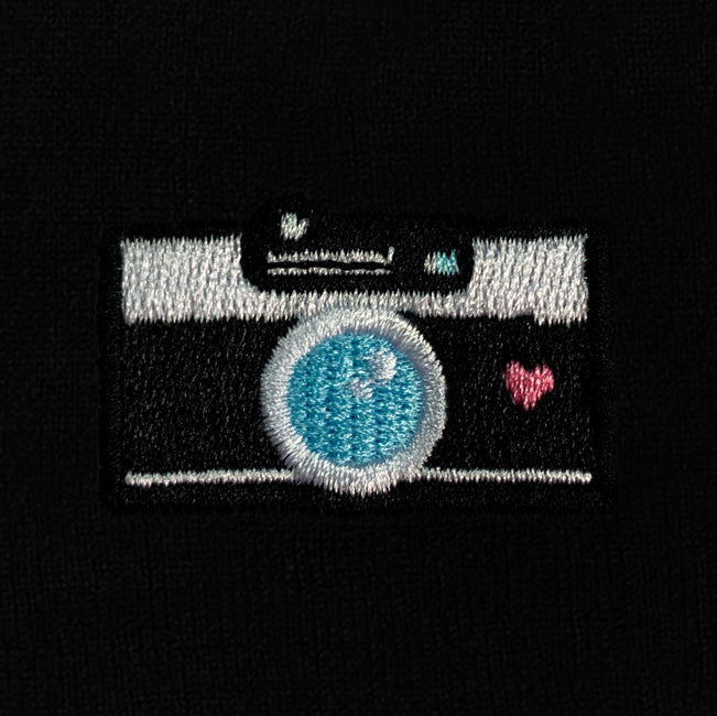 Camera Embroidered Cuffed Beanie