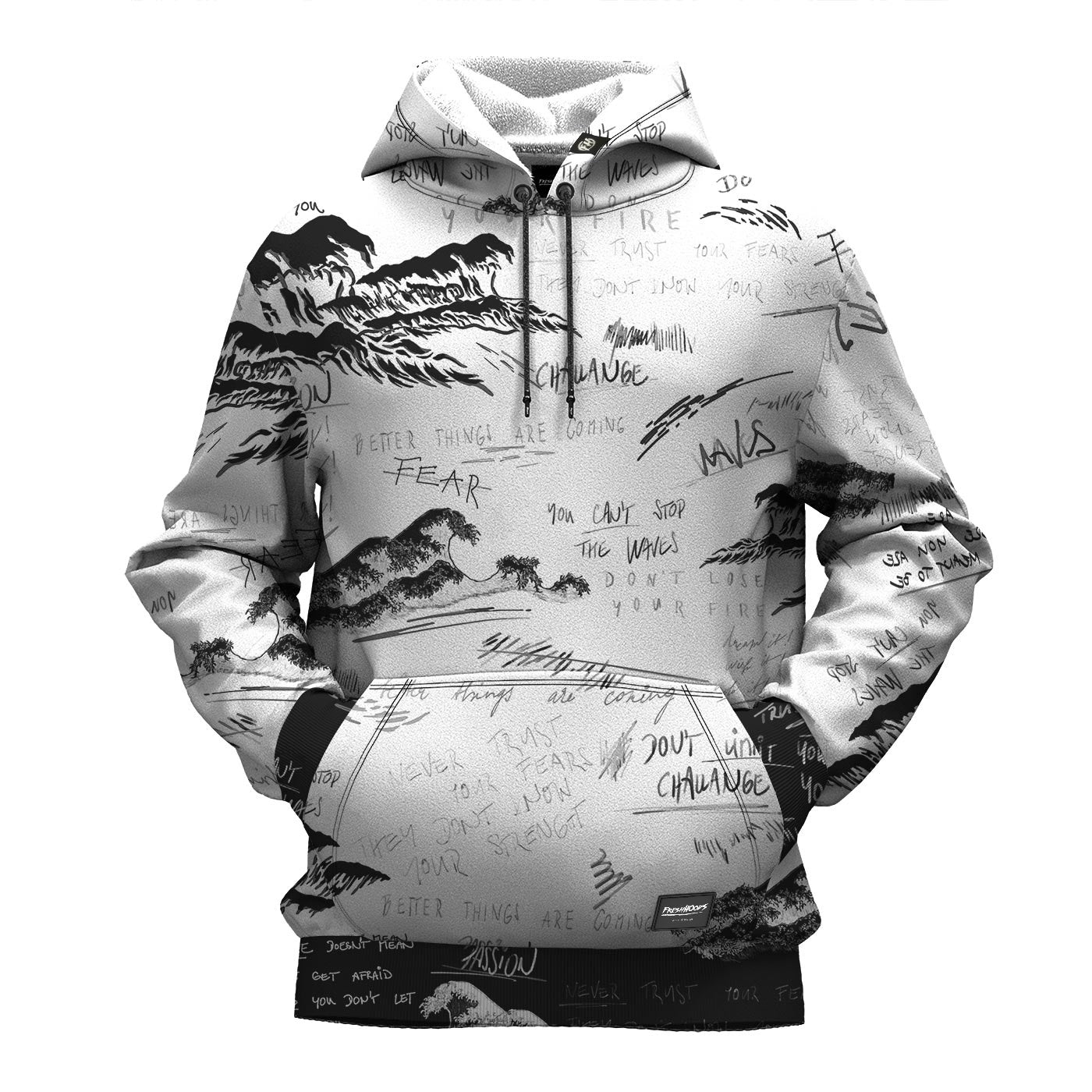 Sketch Waves Hoodie