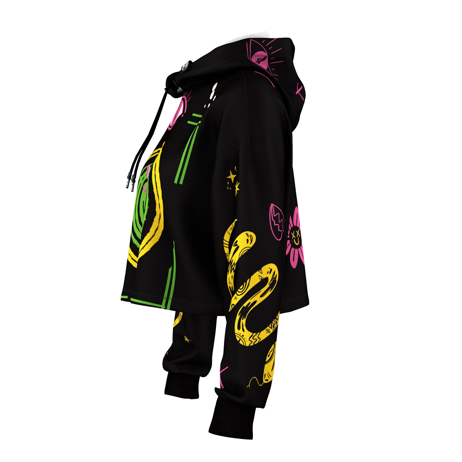 Happy Snake Cropped Hoodie