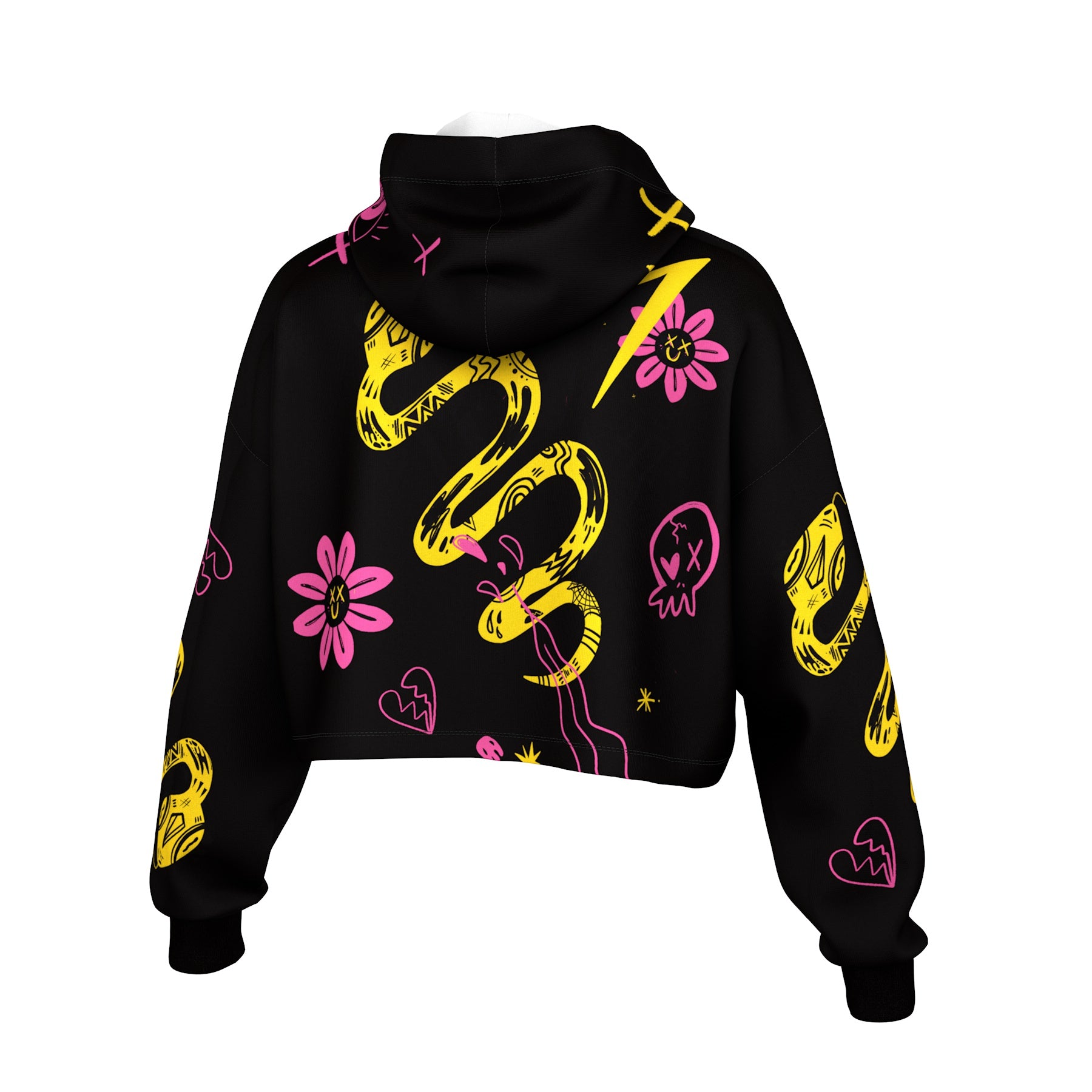 Happy Snake Cropped Hoodie