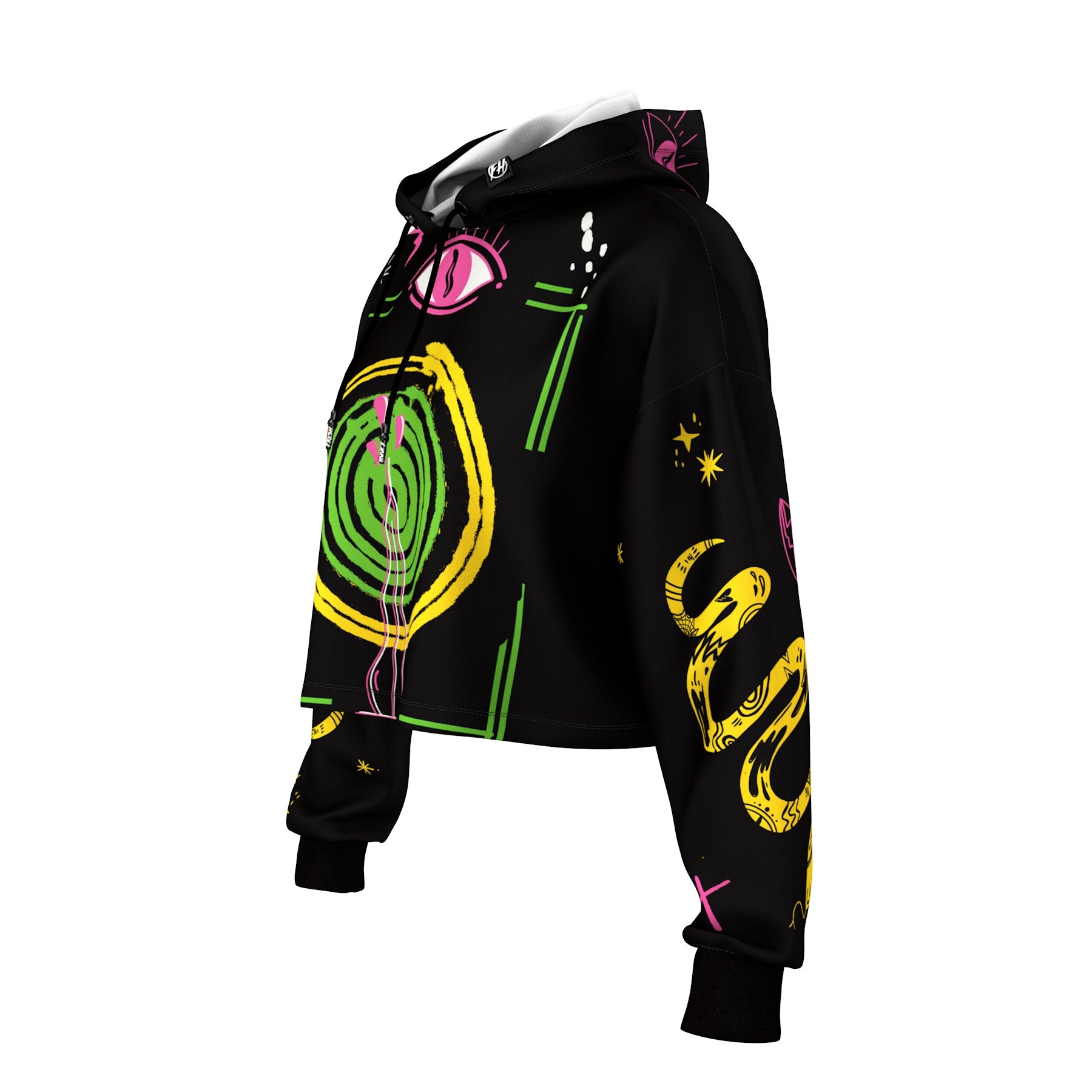 Happy Snake Cropped Hoodie