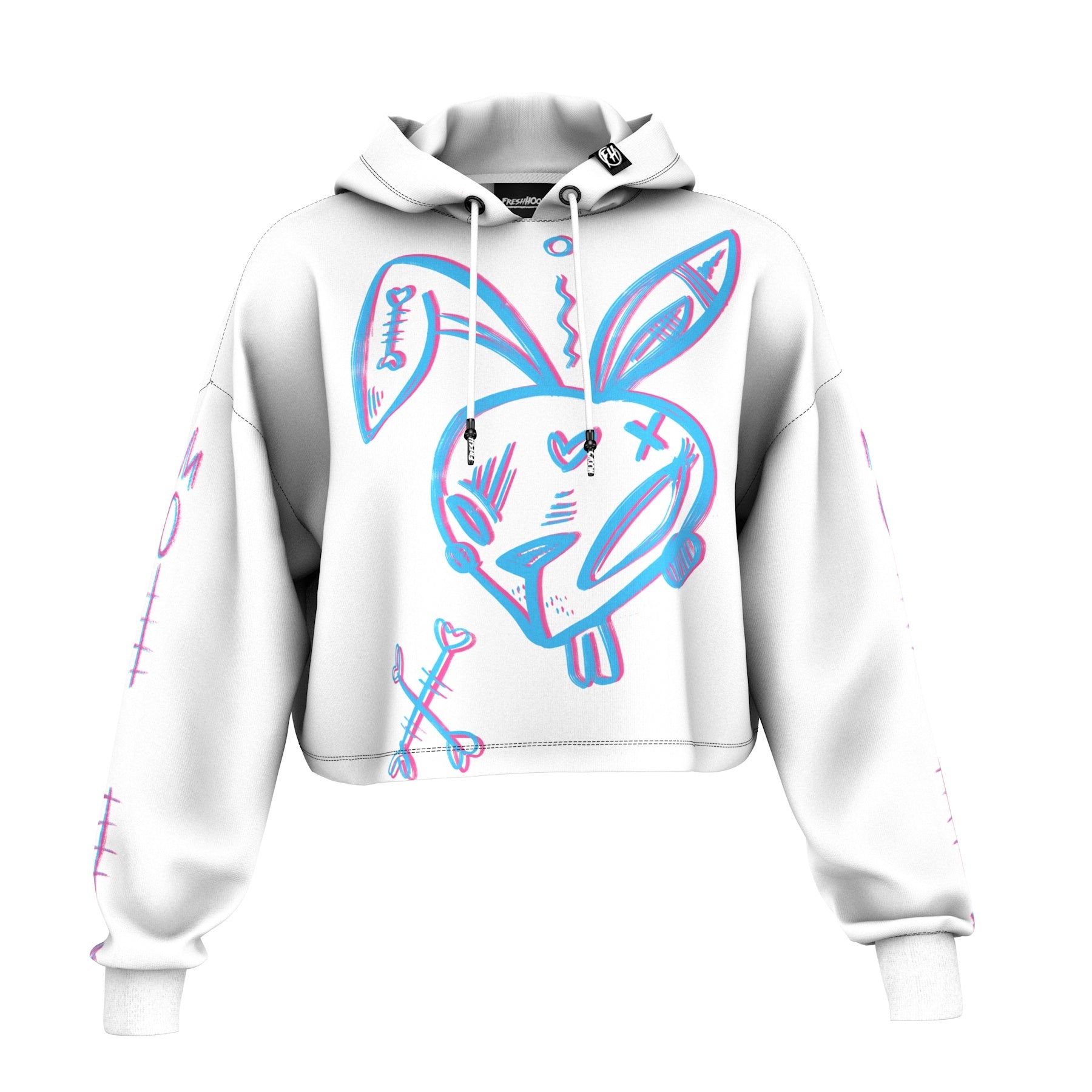 Crazy Bunny Cropped Hoodie