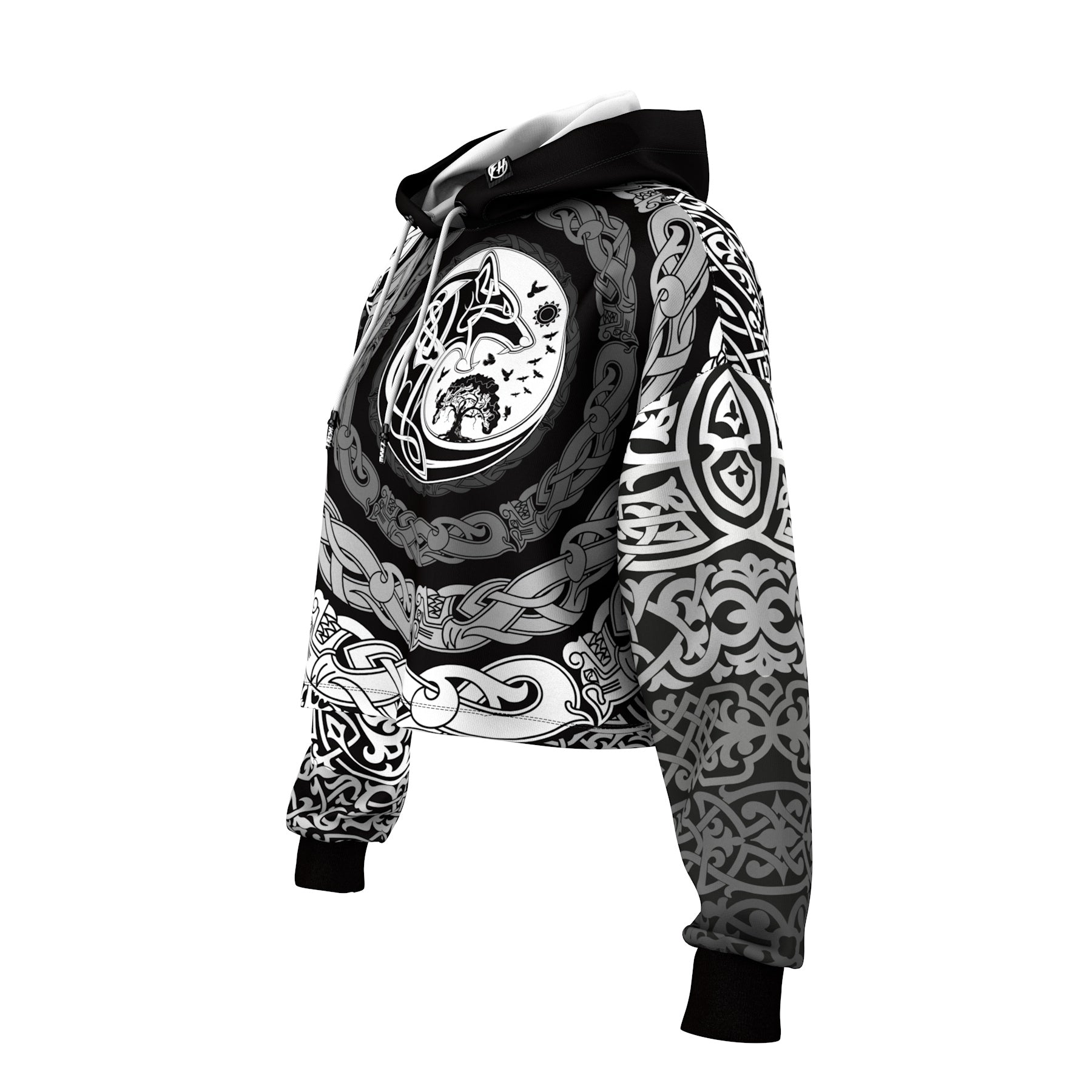 Tribal Panther Cropped Hoodie