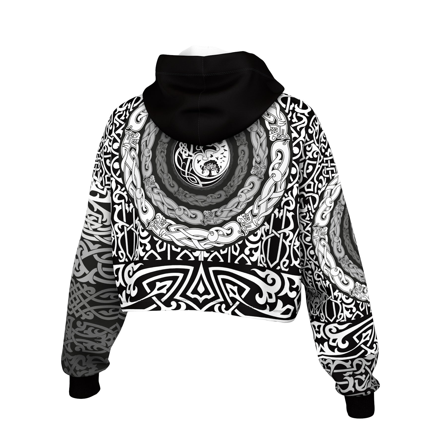 Tribal Panther Cropped Hoodie