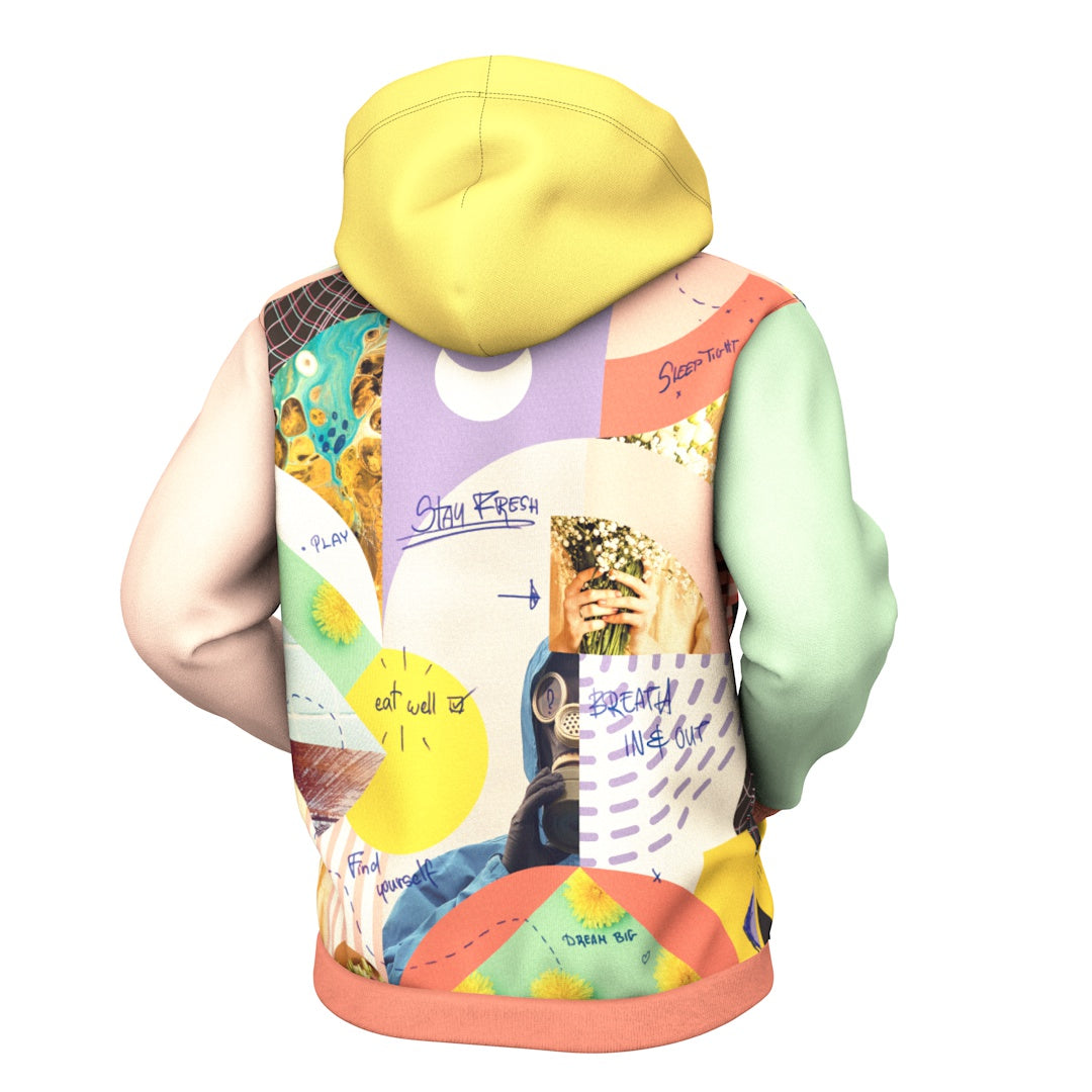 Glitch Collage Zip Up Hoodie