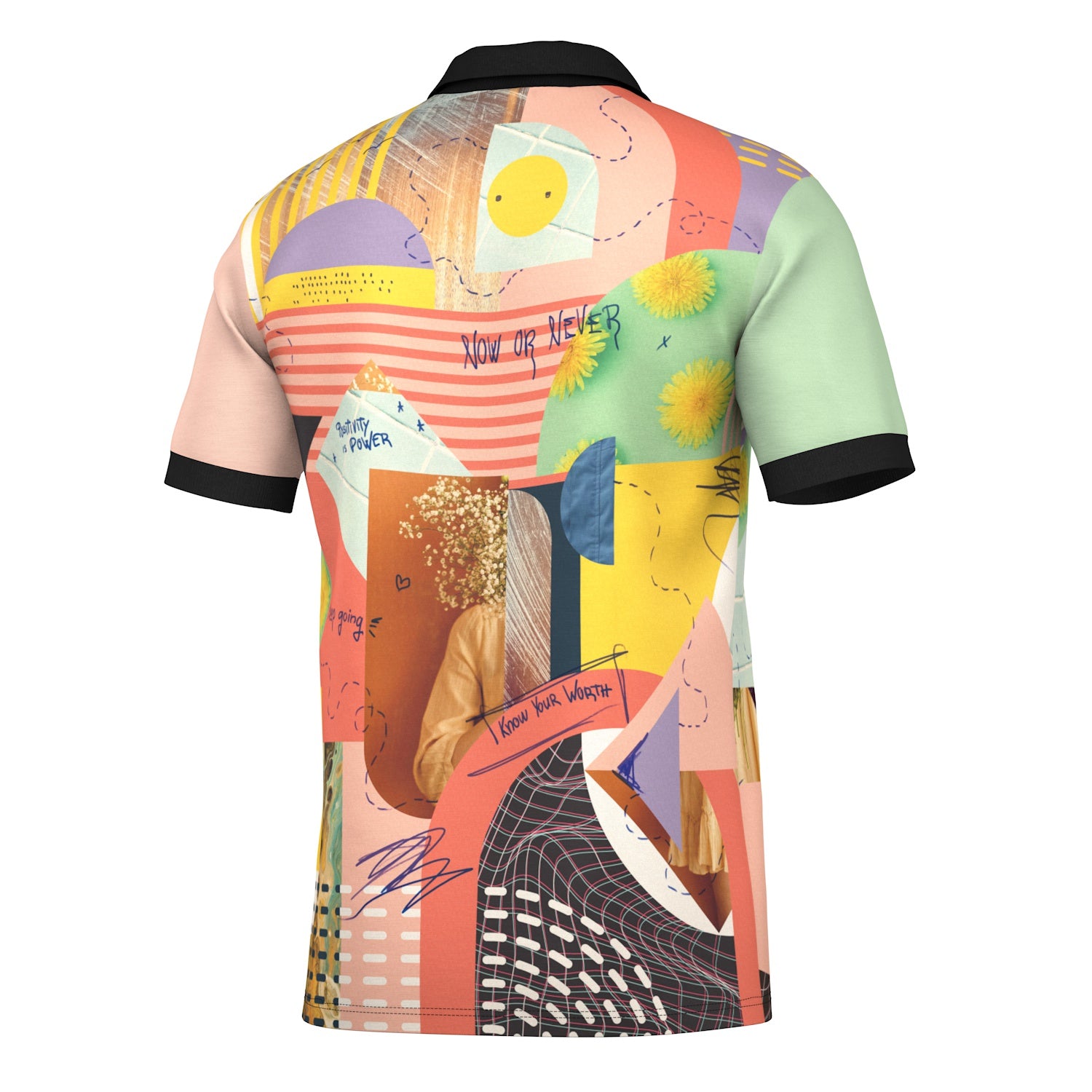 Glitch Collage Polo Shirt
