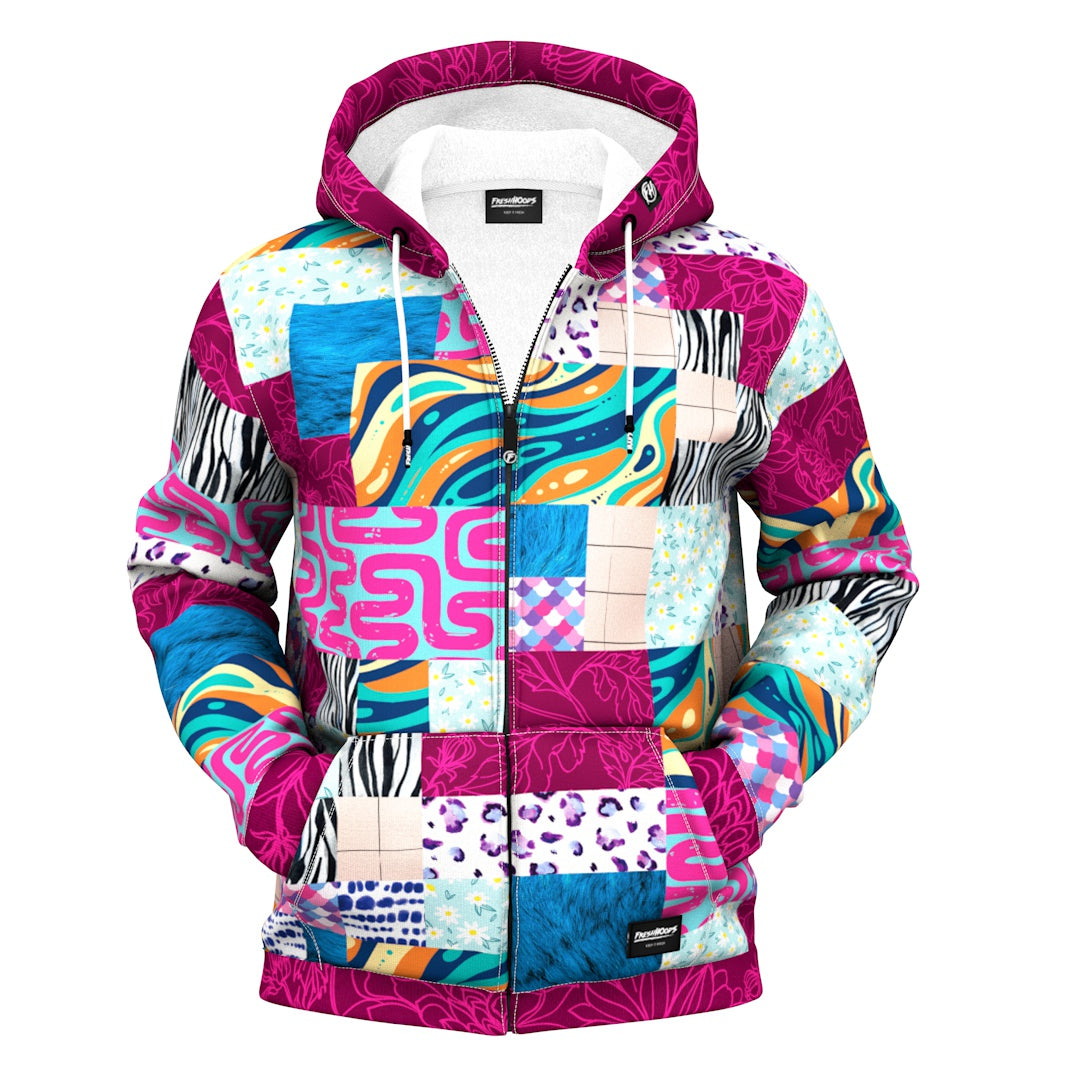 Off Magenta Zip Up Hoodie
