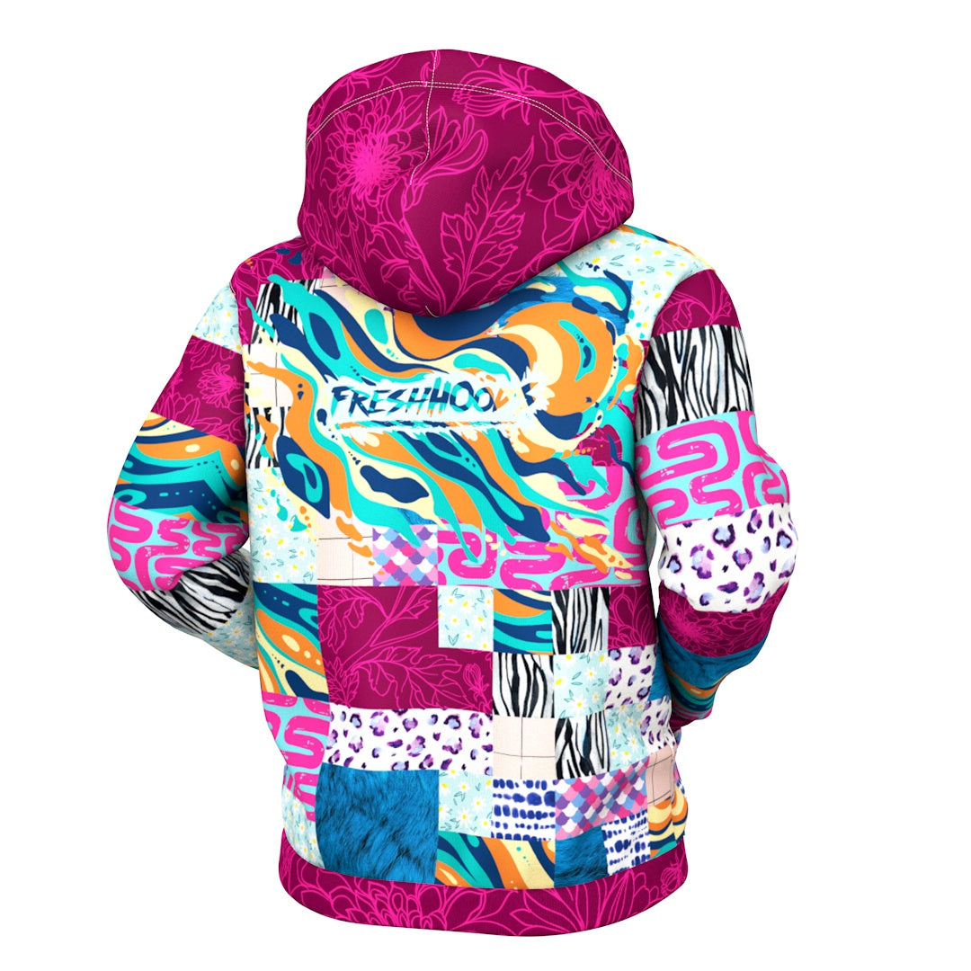 Off Magenta Zip Up Hoodie
