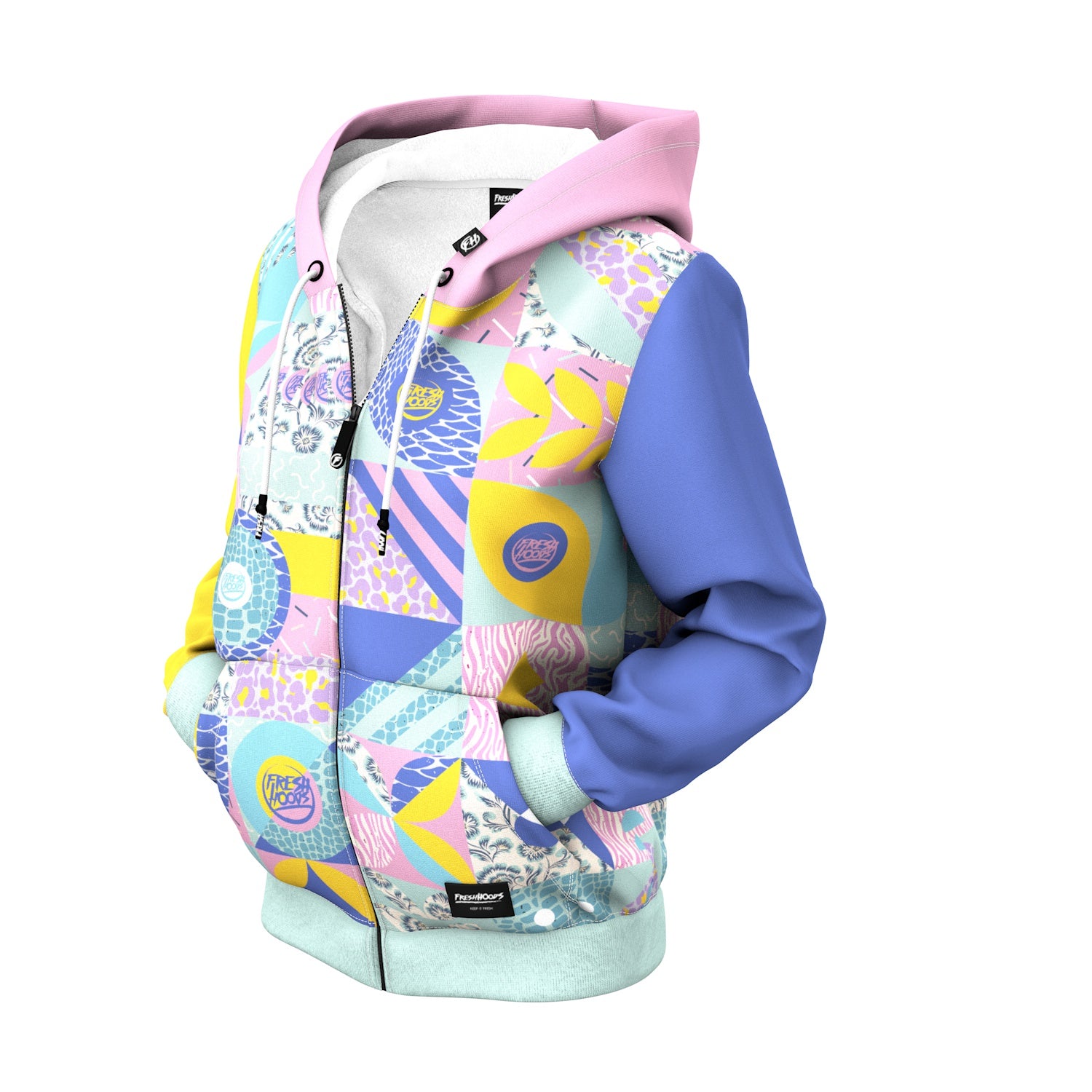 Pastel Shapes Women Zip Up Hoodie
