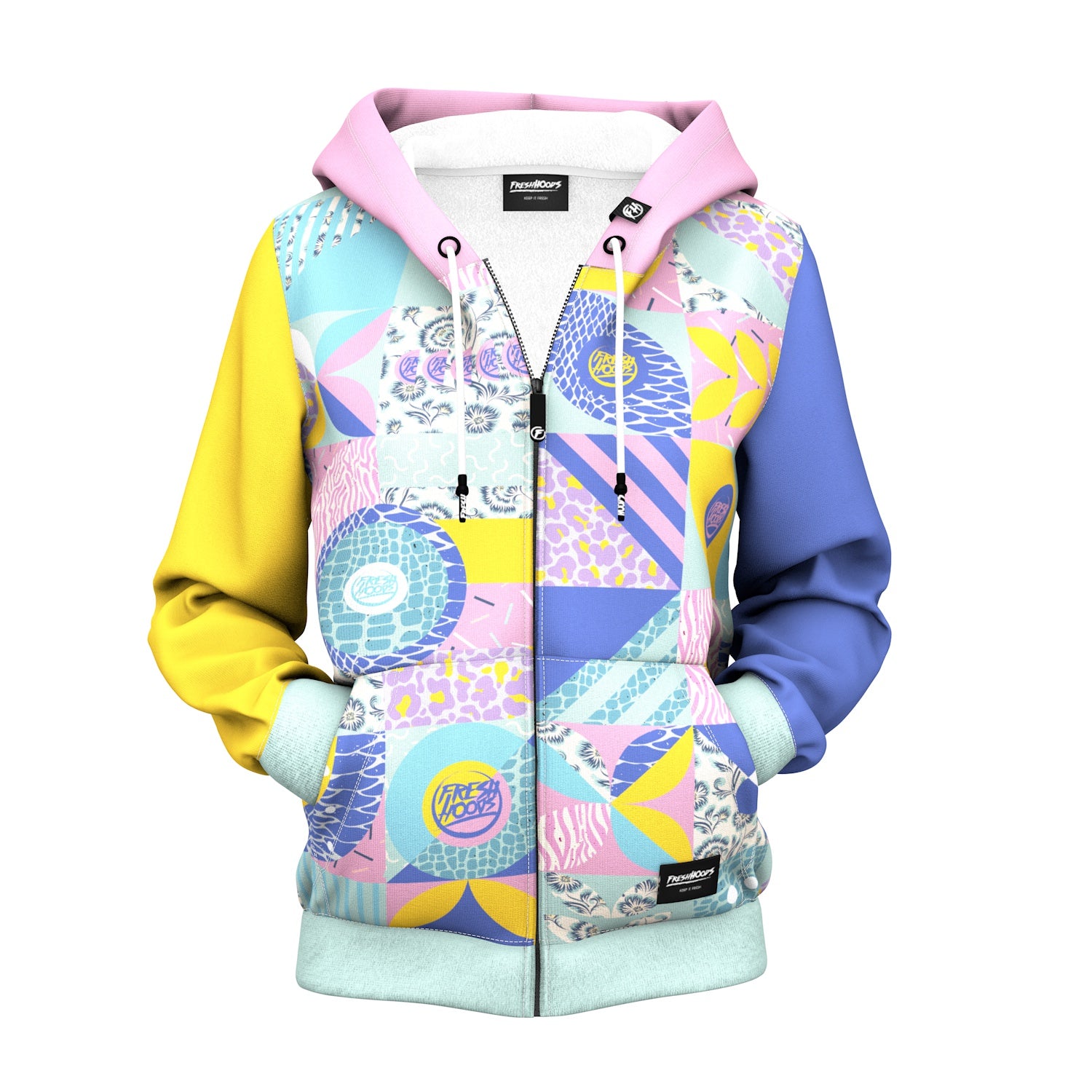 Pastel Shapes Women Zip Up Hoodie