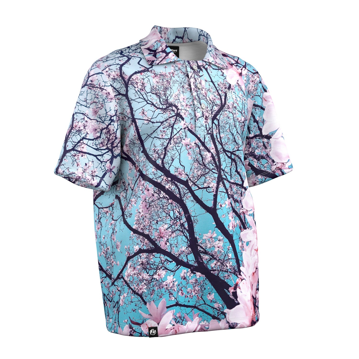 Cherry Blossom Oversized Polo Shirt