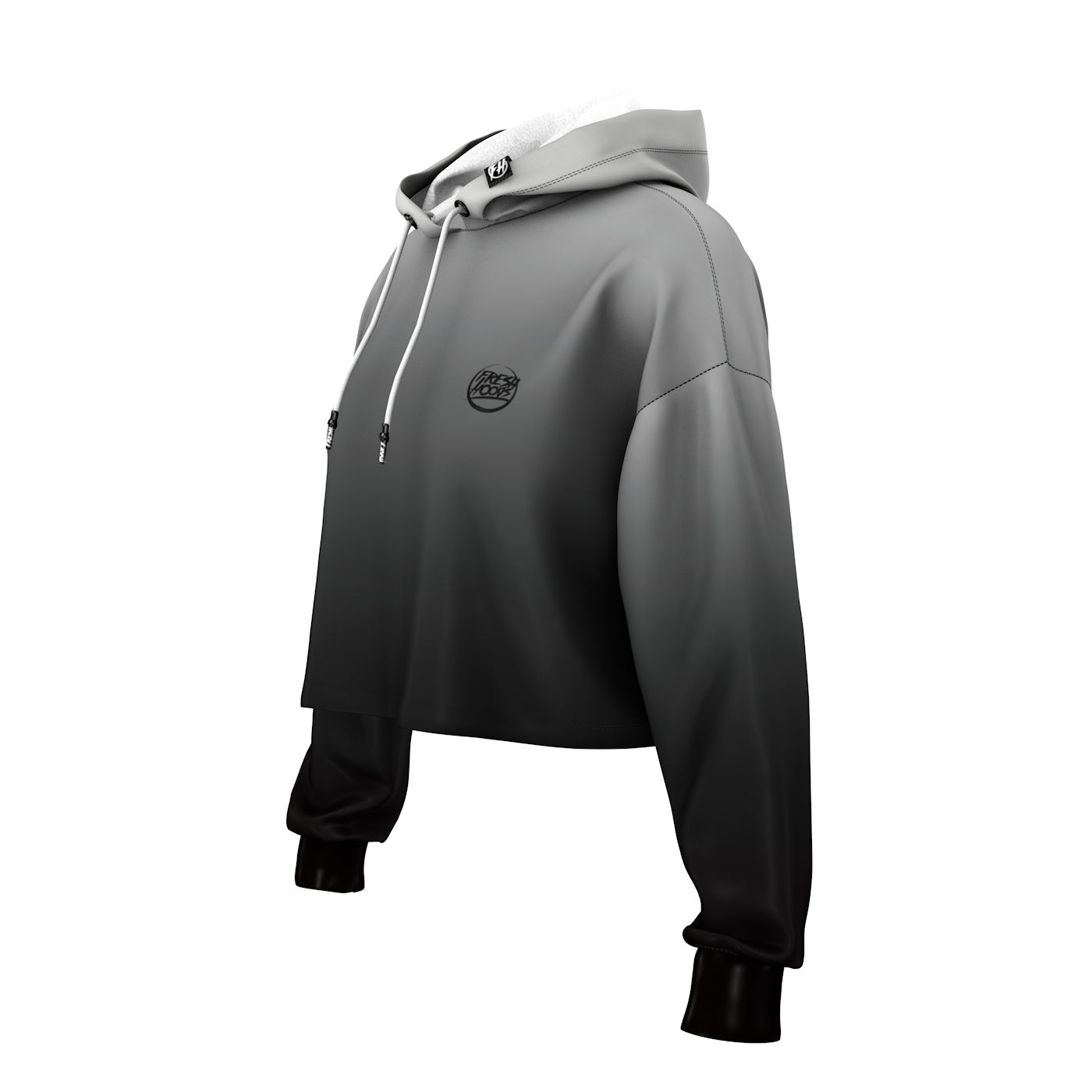 Off Black Cropped Hoodie