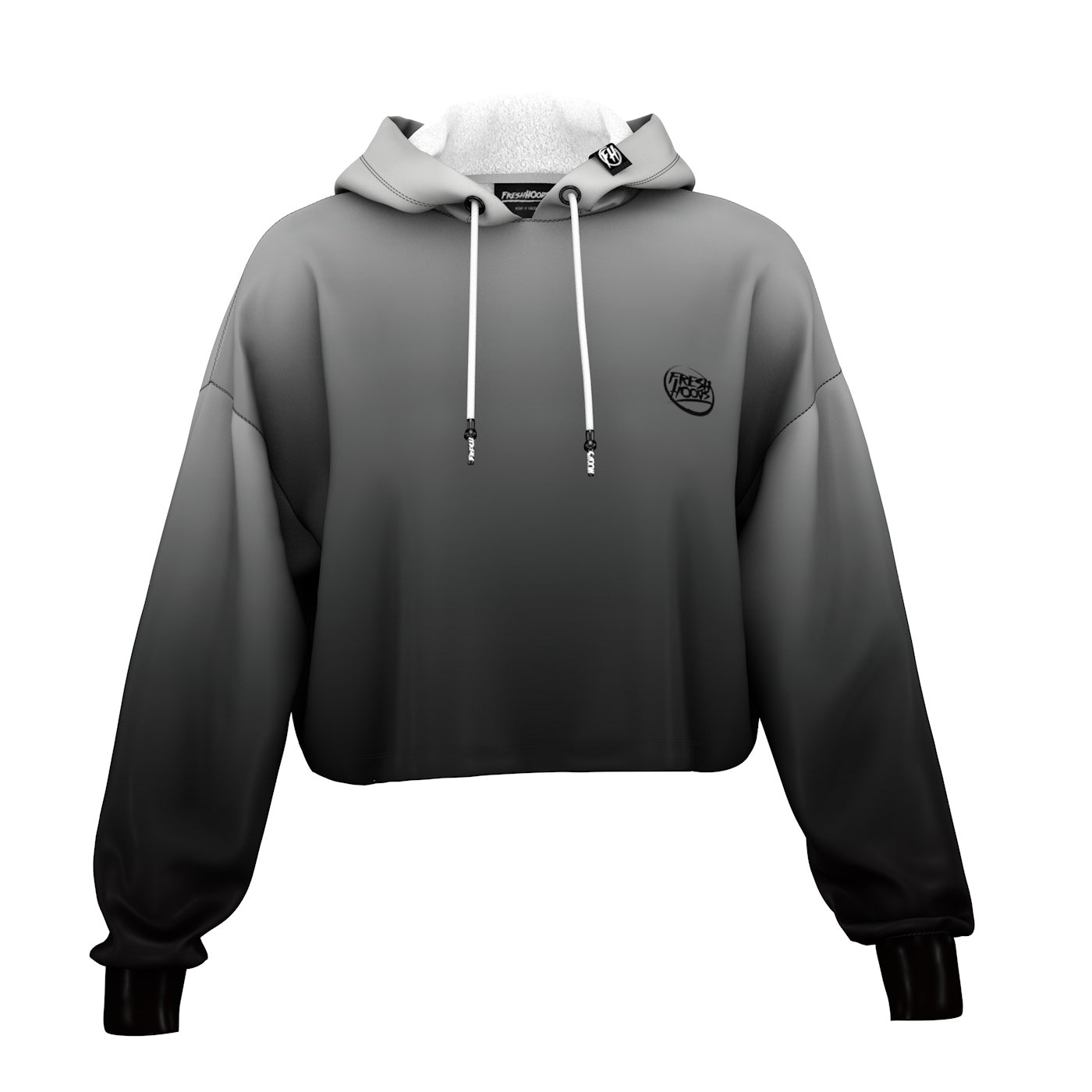 Off Black Cropped Hoodie