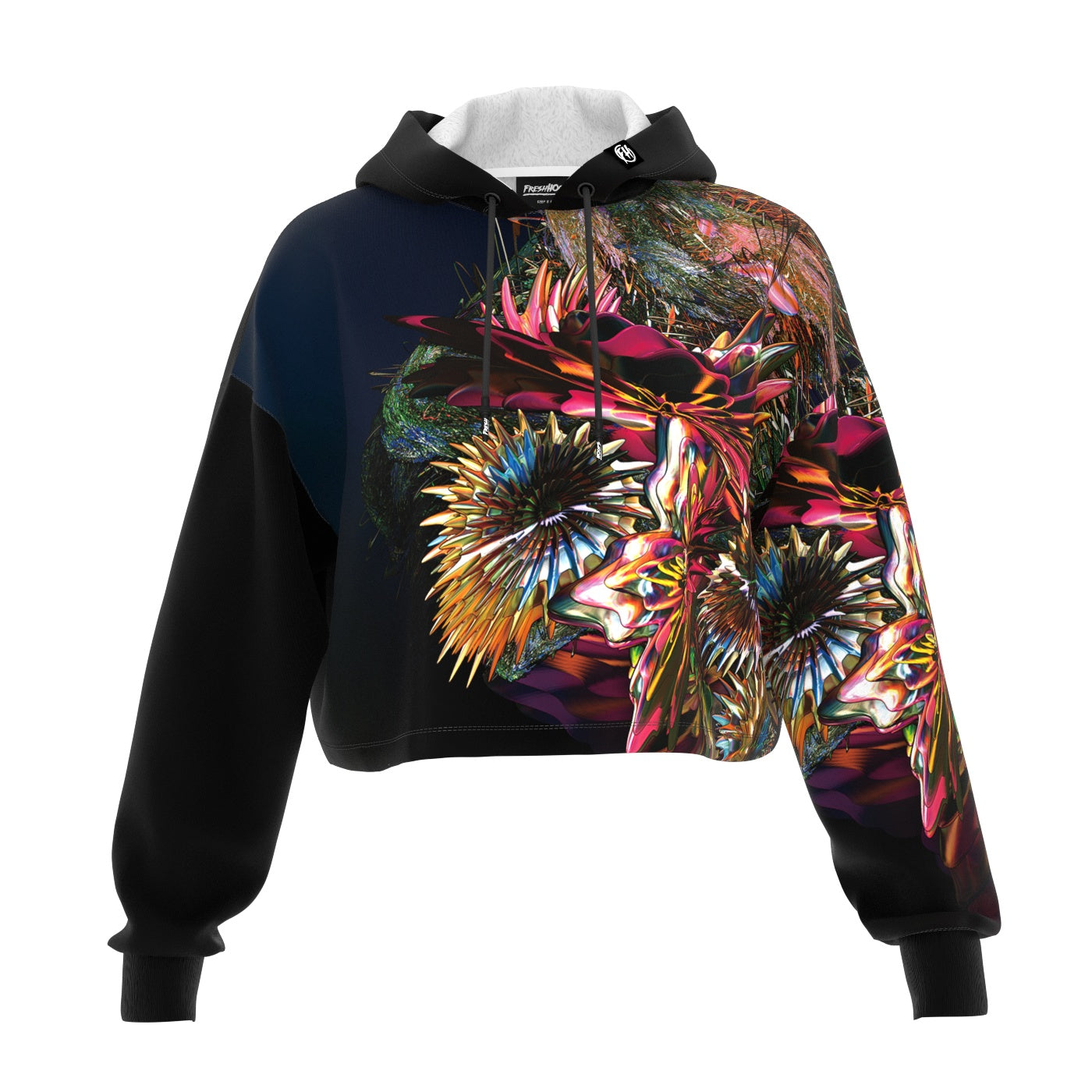 Coral Bouquet Cropped Hoodie