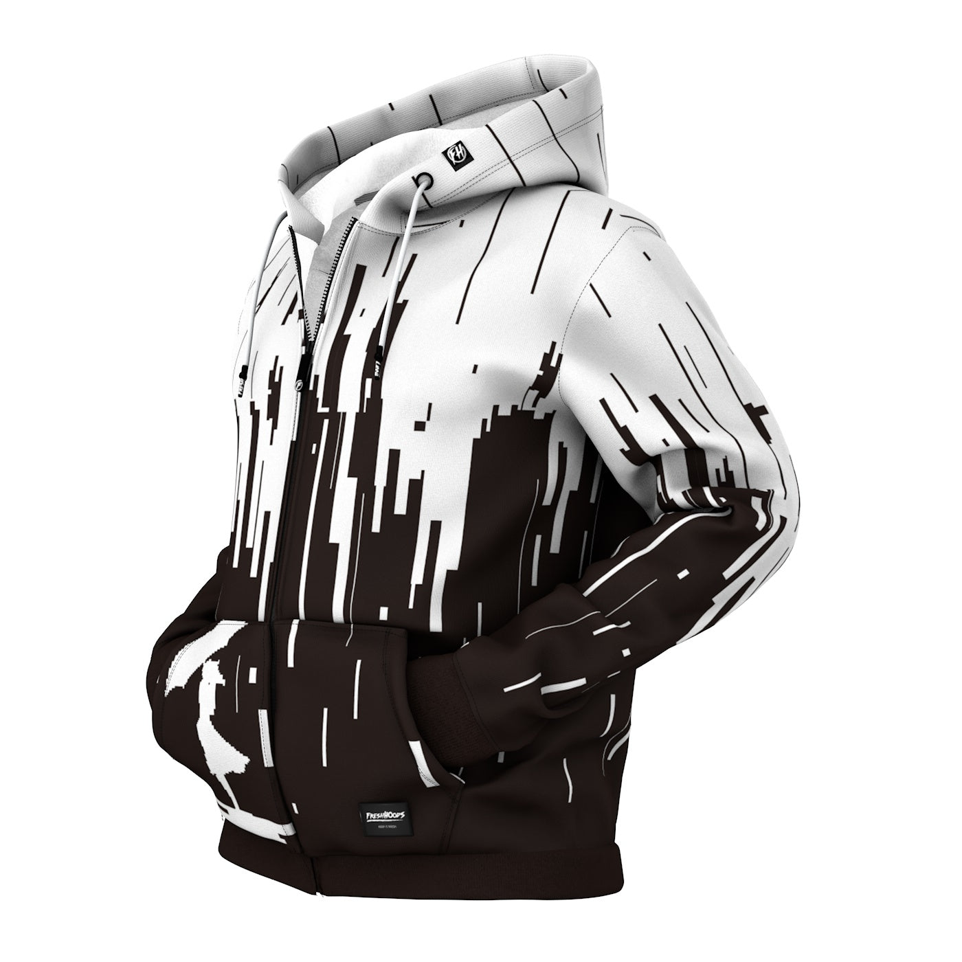 Negative 8-Bit Zip Up Hoodie