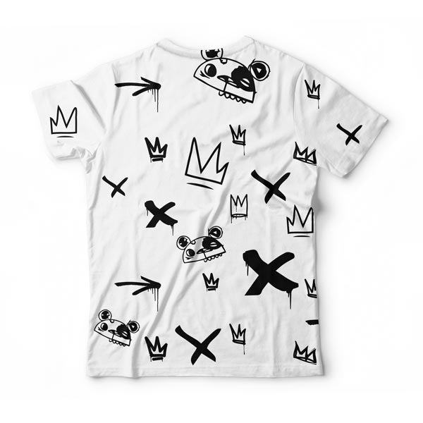Kings Pattern White T-Shirt