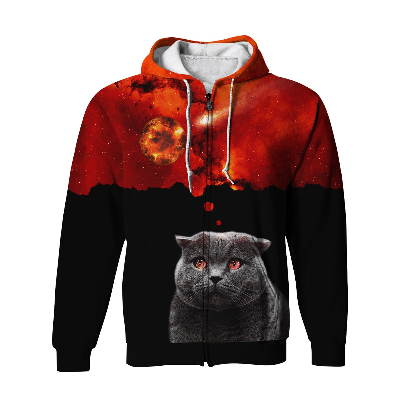 Kitty Cat Zip Up Hoodie