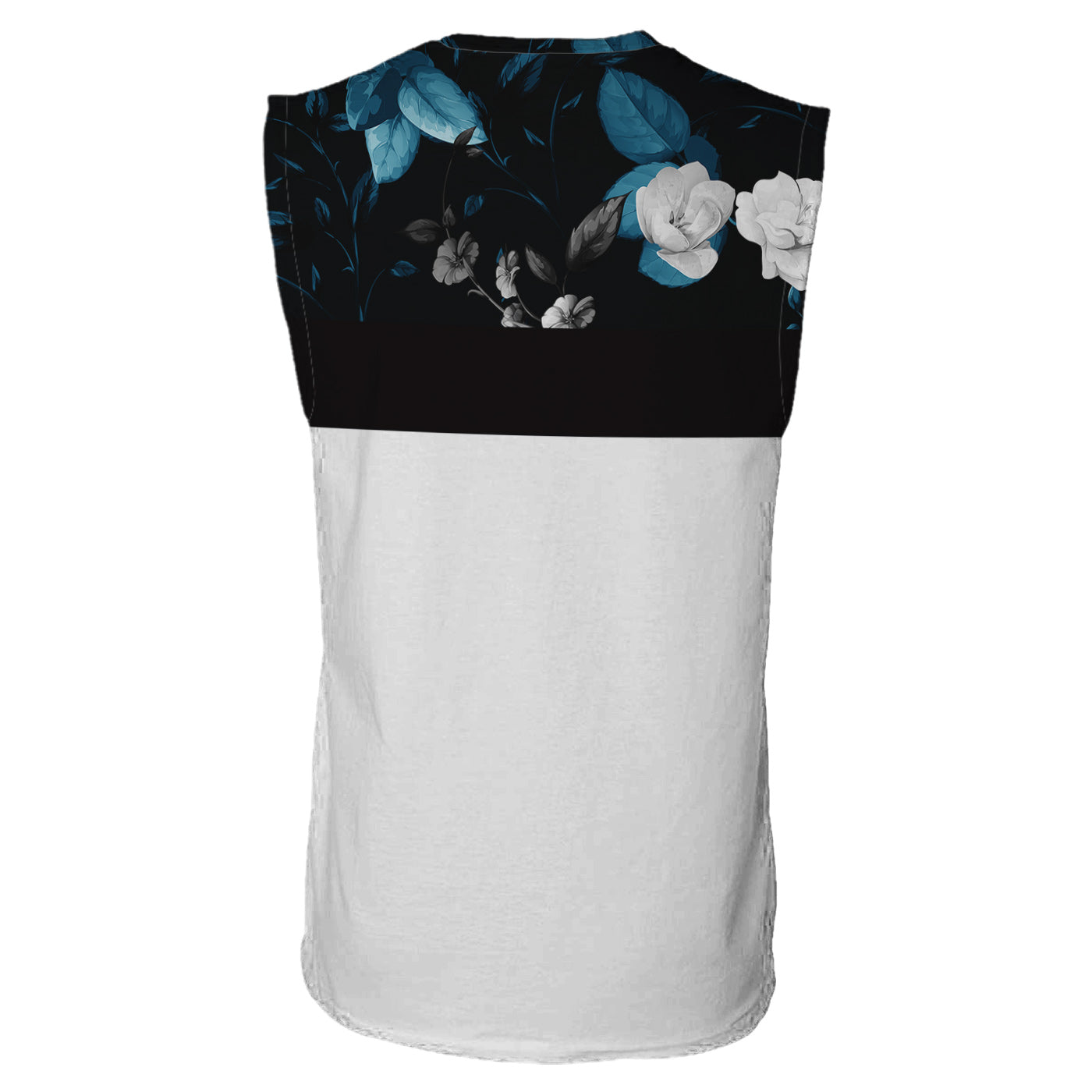 Dark Floral Sleeveless T-Shirt