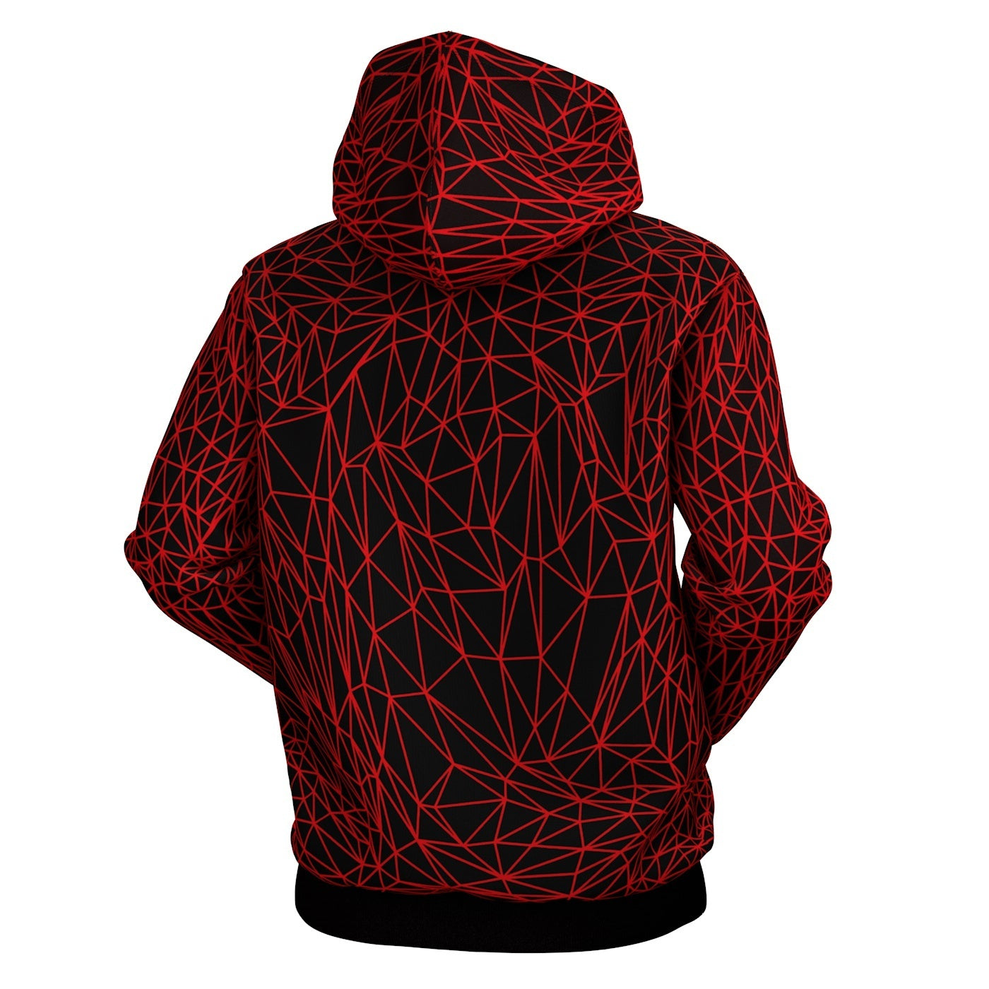 Abstract Red Polygons Hoodie