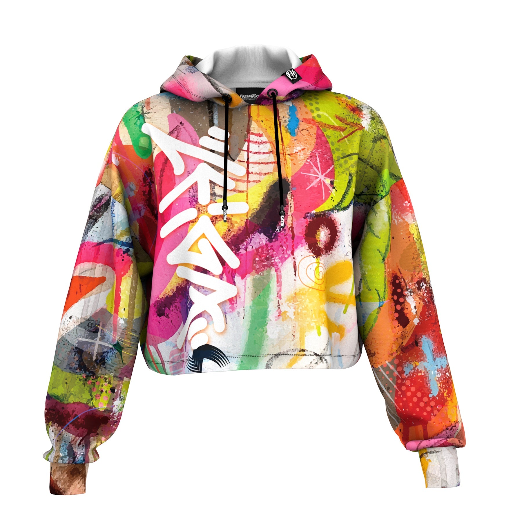 Abstract Paint Cropped Hoodie