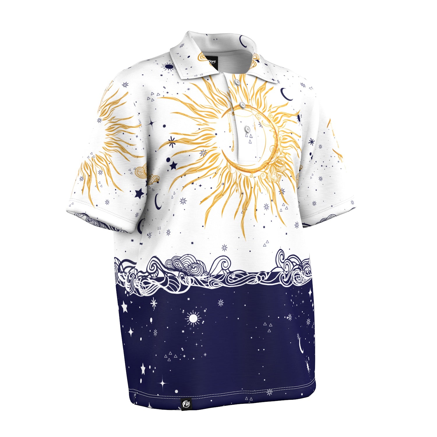 Sun And Moon Oversized Polo Shirt