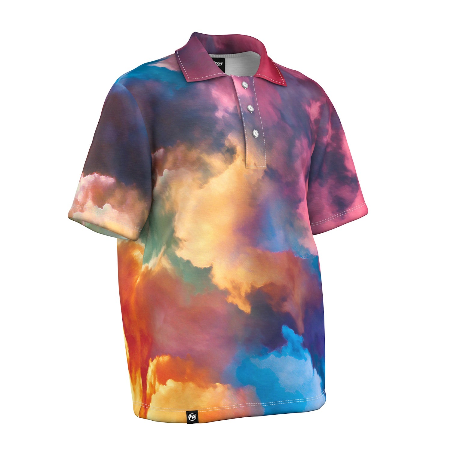 Abstract Oversized Polo Shirt