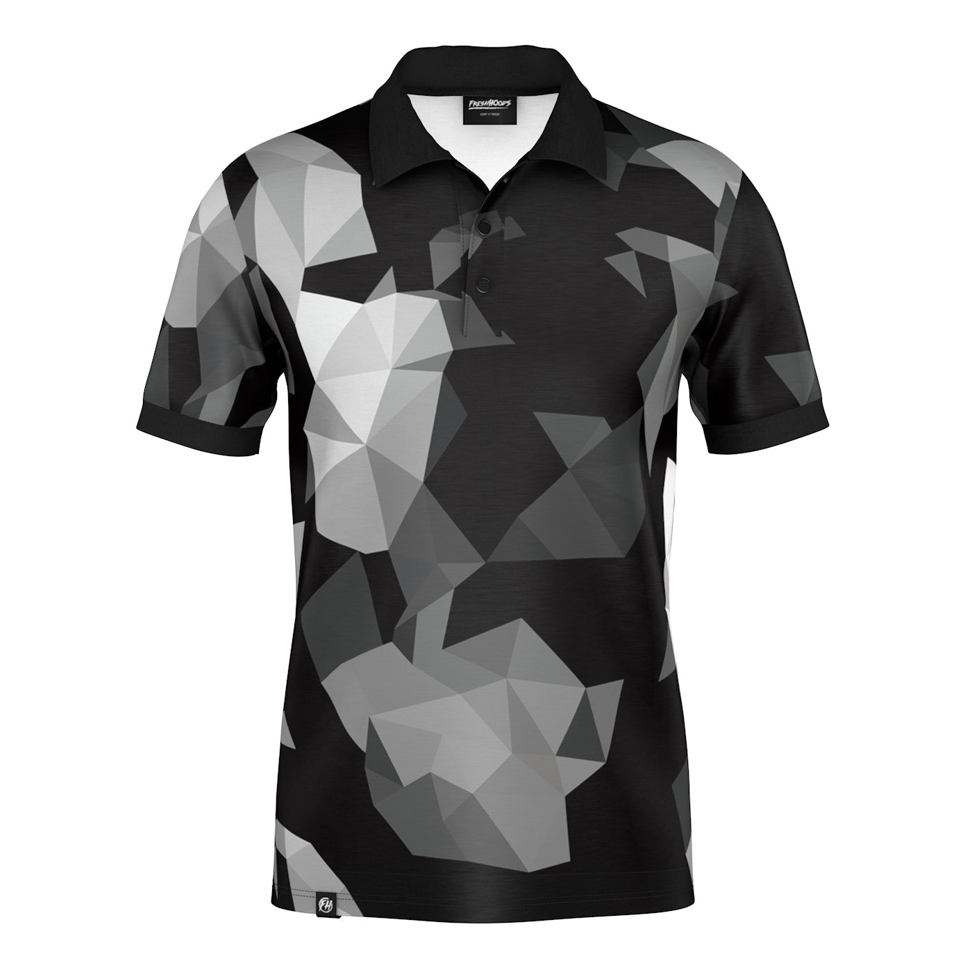 Cubes Black Polo Shirt
