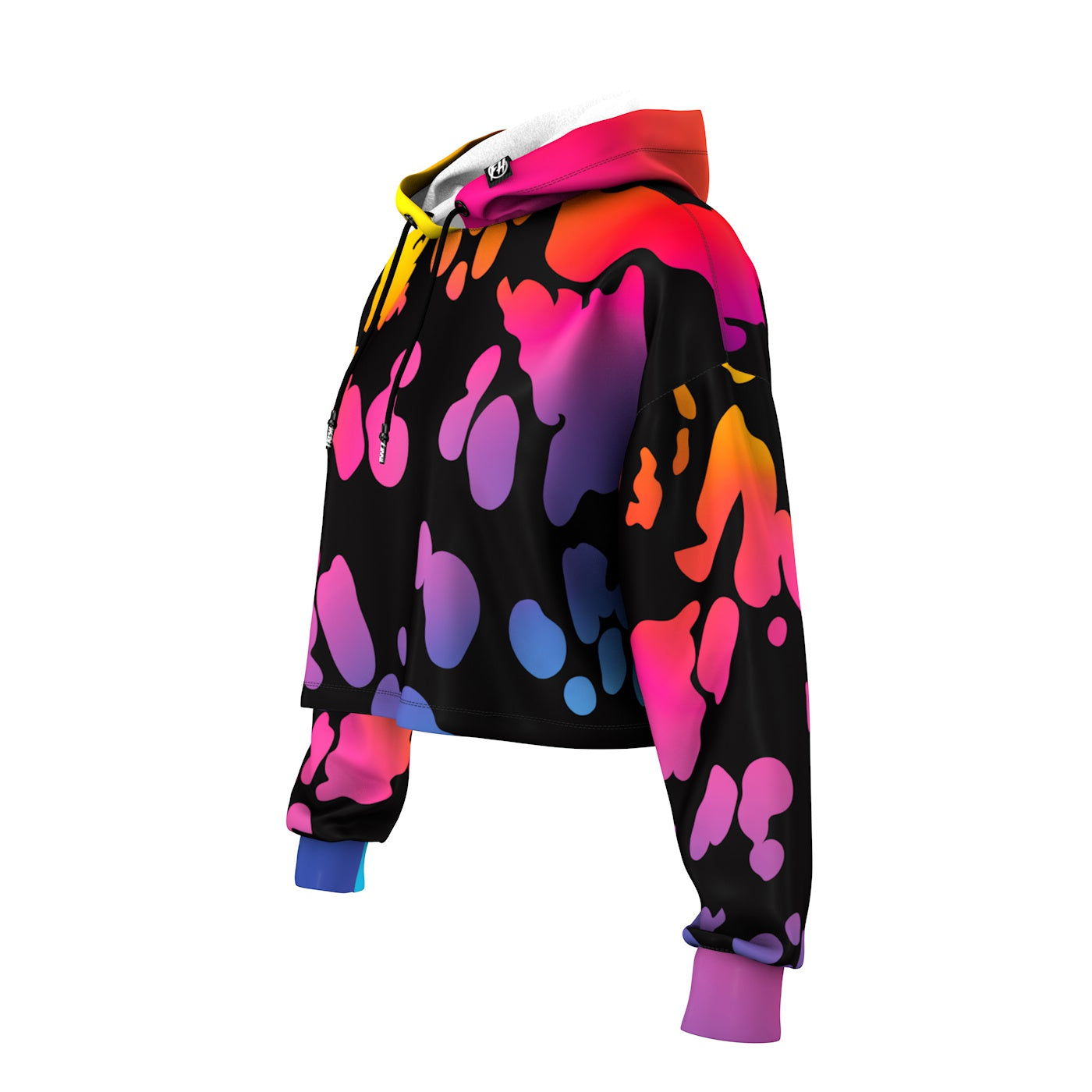 Rainbow Cow Cropped Hoodie