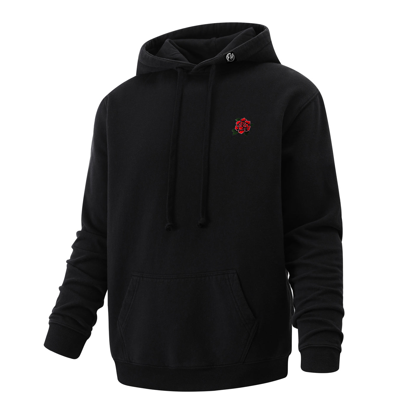 Red Rose Embroidered Hoodie