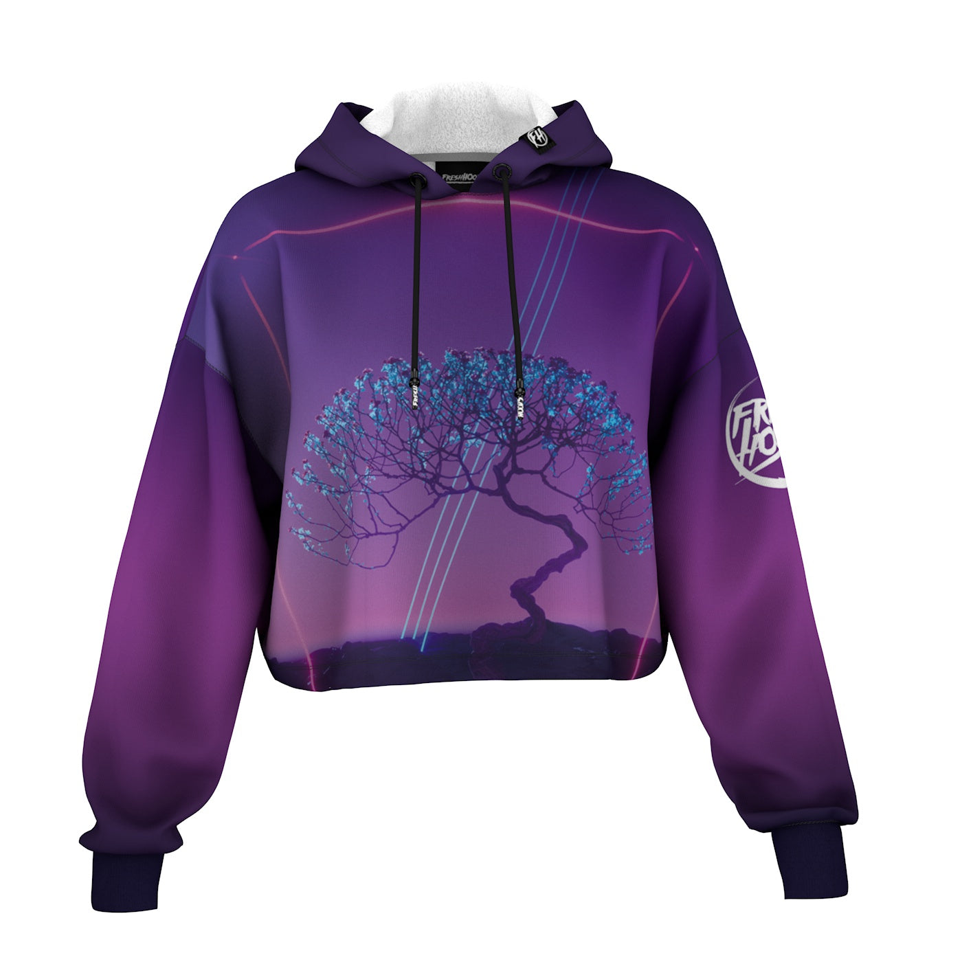Cosmic Blossom Cropped Hoodie