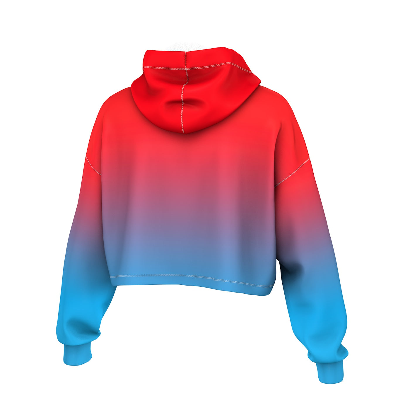 Red Blue Cropped Hoodie