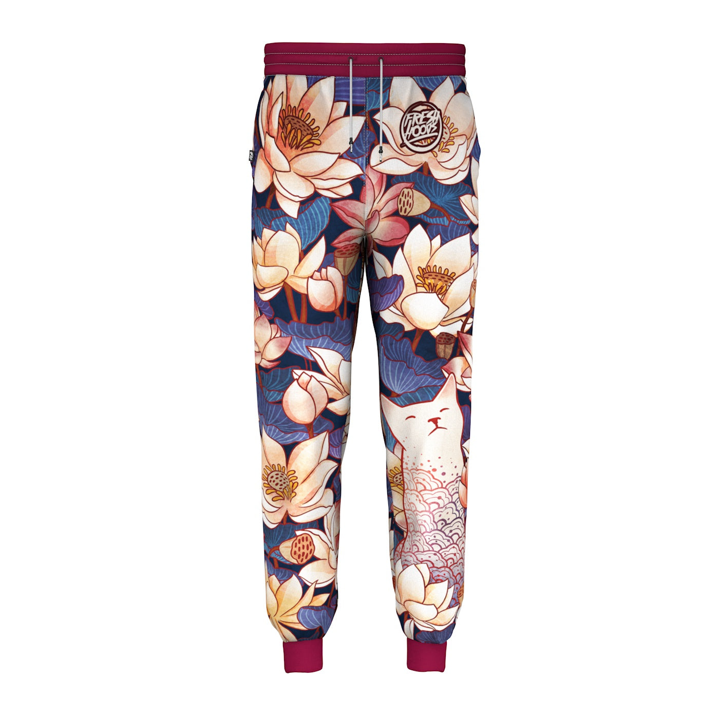 White Cut Lotus Sweatpants