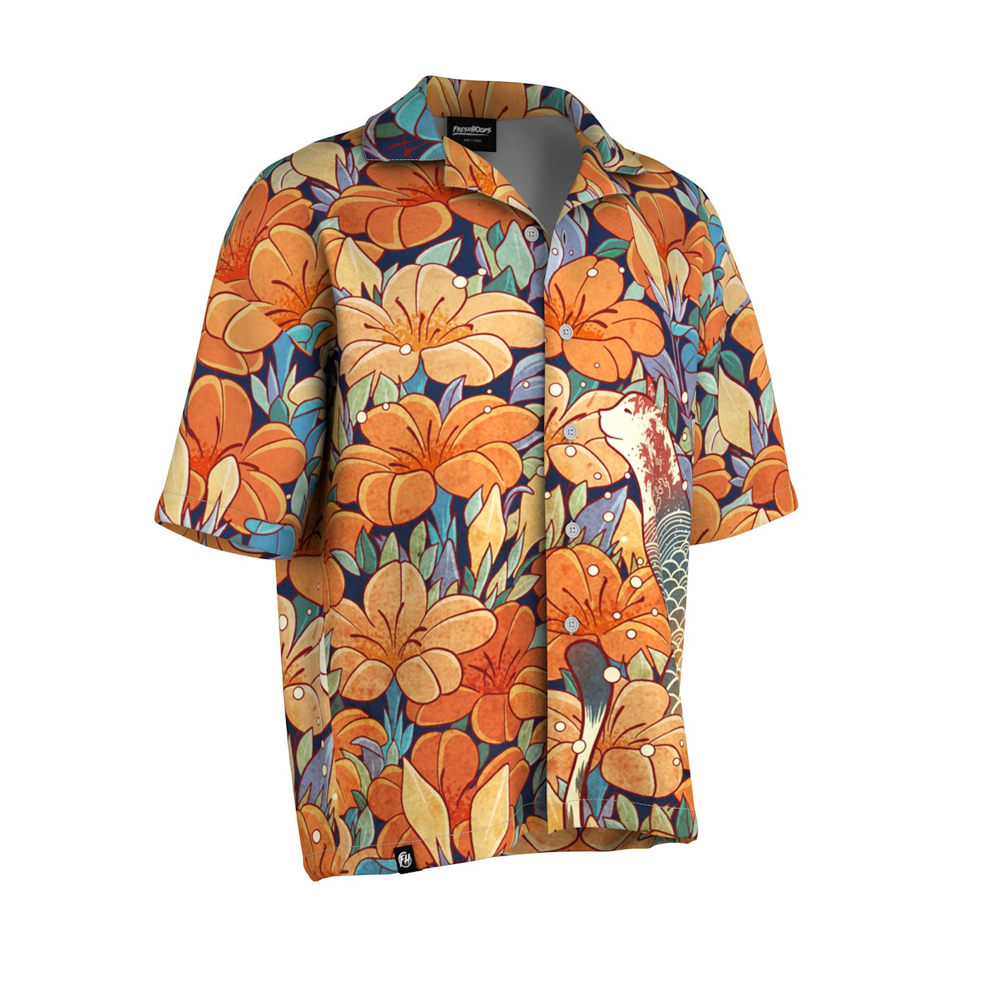 Neko Flowers Oversized Button Shirt