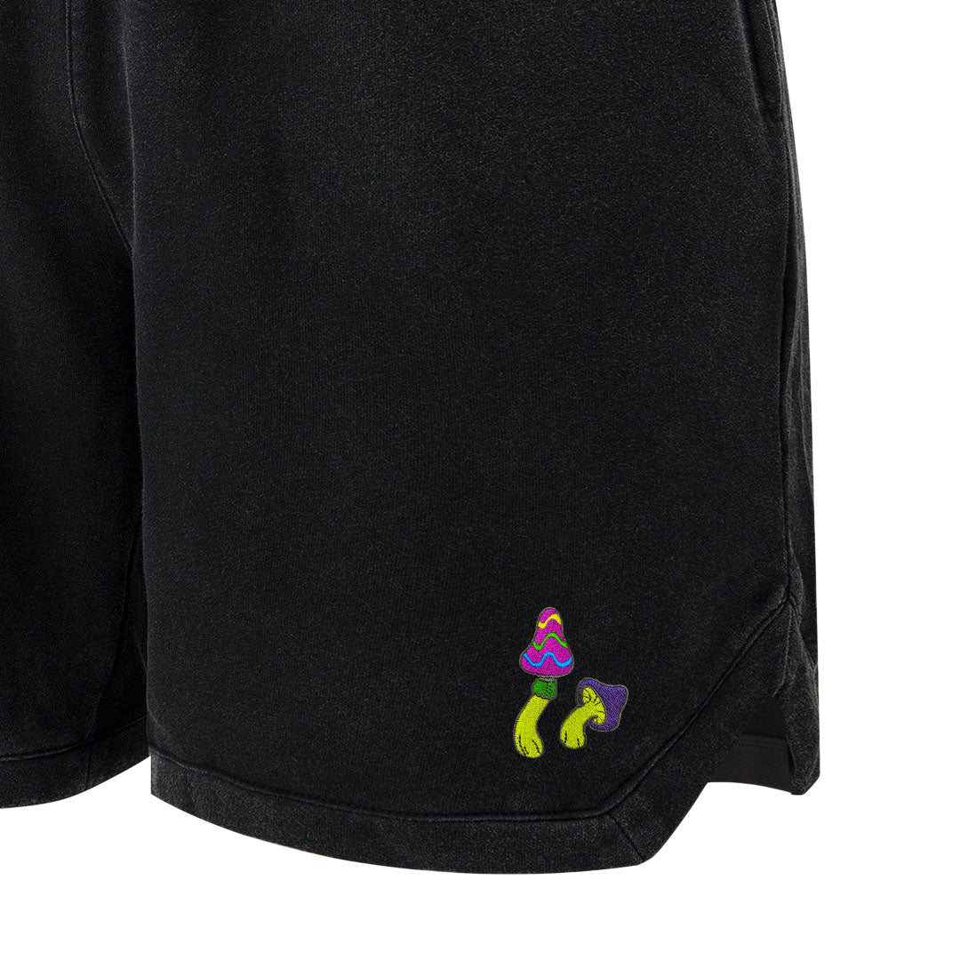 Trippy Shrooms Embroidered Shorts