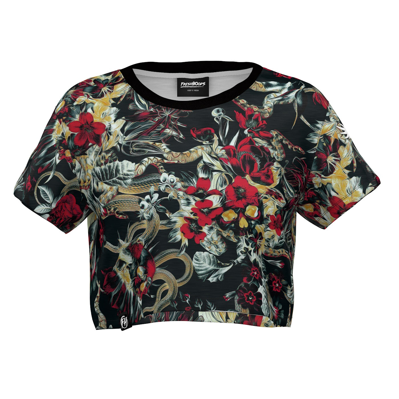 Crimson Bloom Crop Top