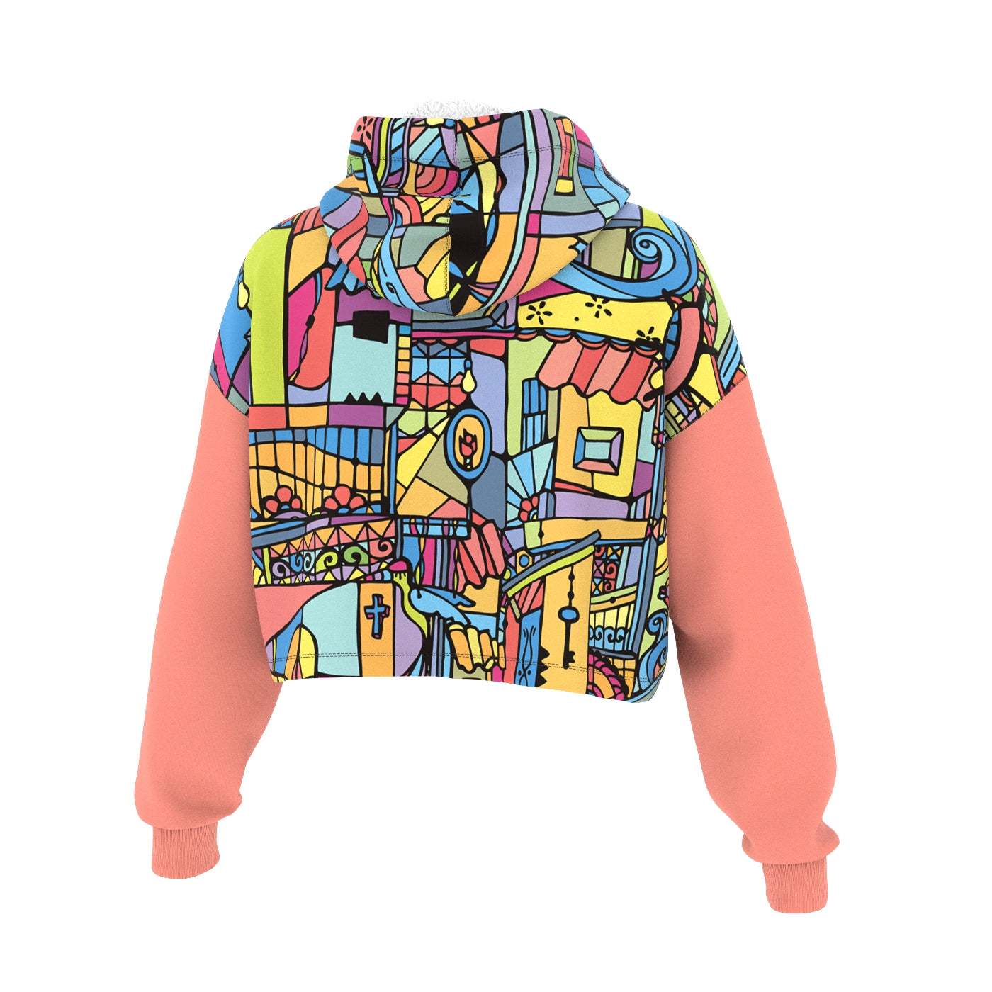 Porta Peach Cropped Hoodie