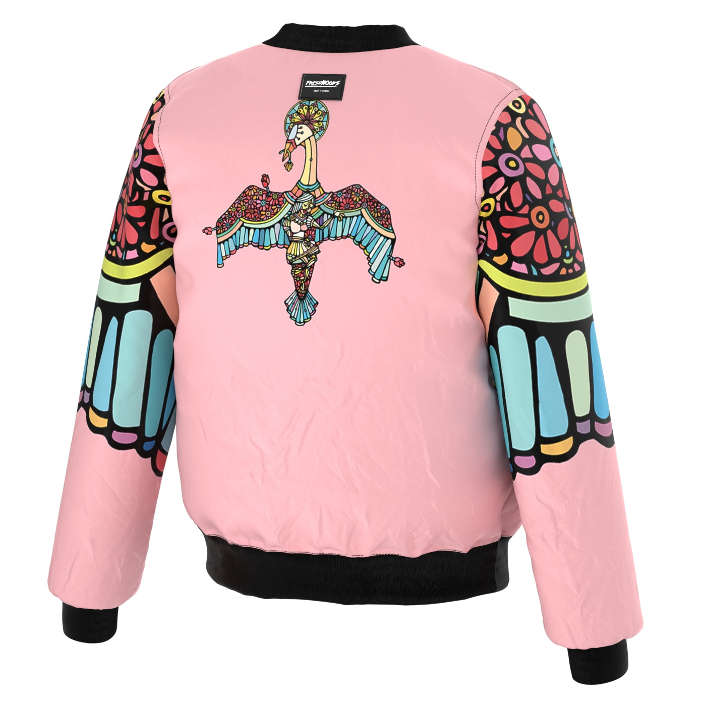 Swan Flowers Bomber Jacket