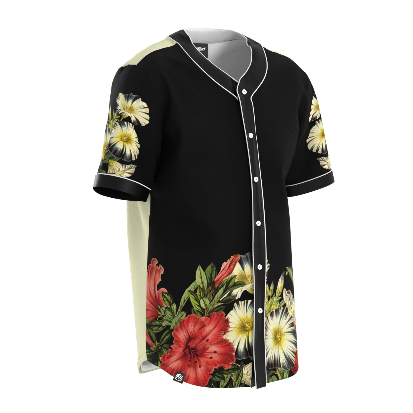 Black Cat Vintage Flowers Jersey