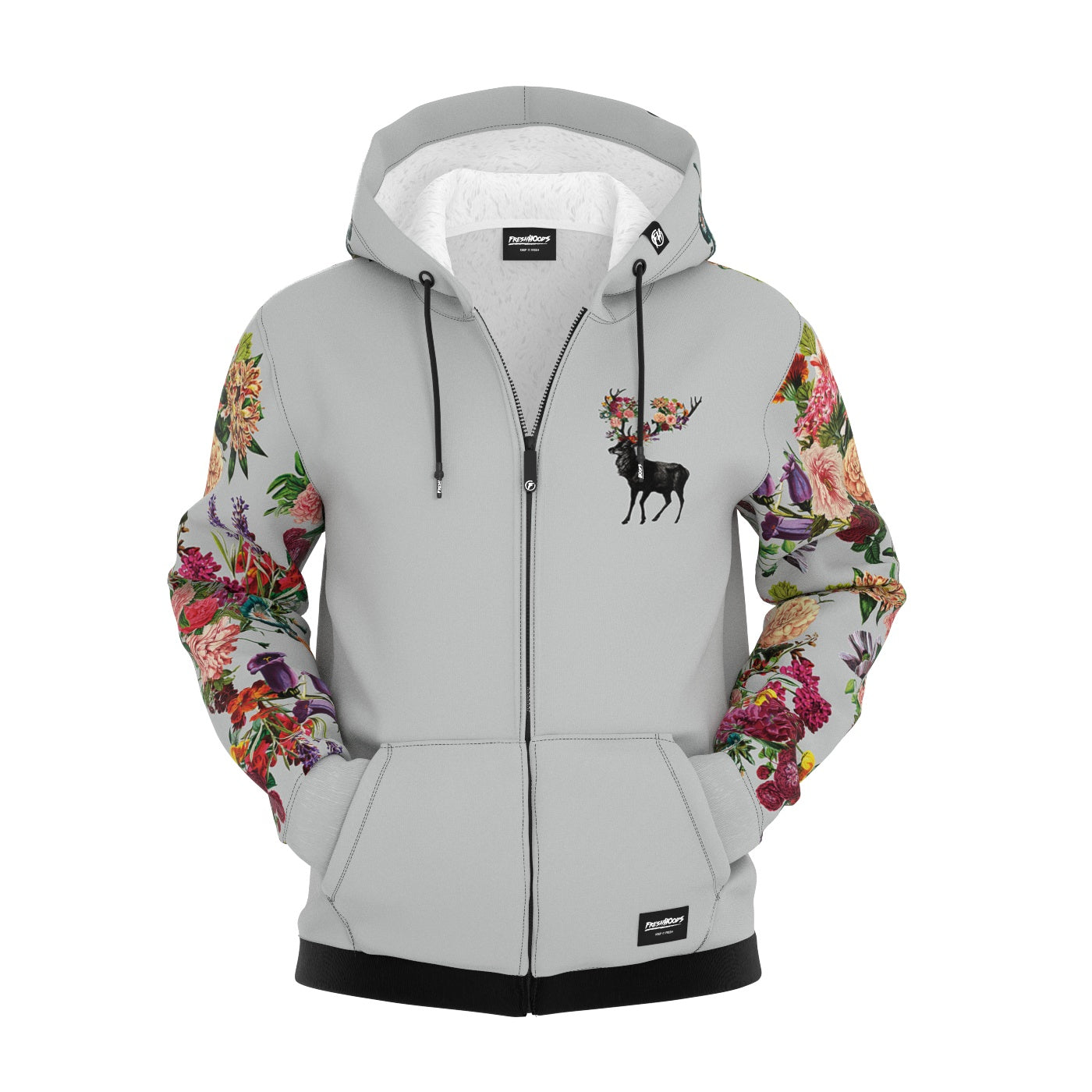 Spring Itself Deer Zip Up Hoodie