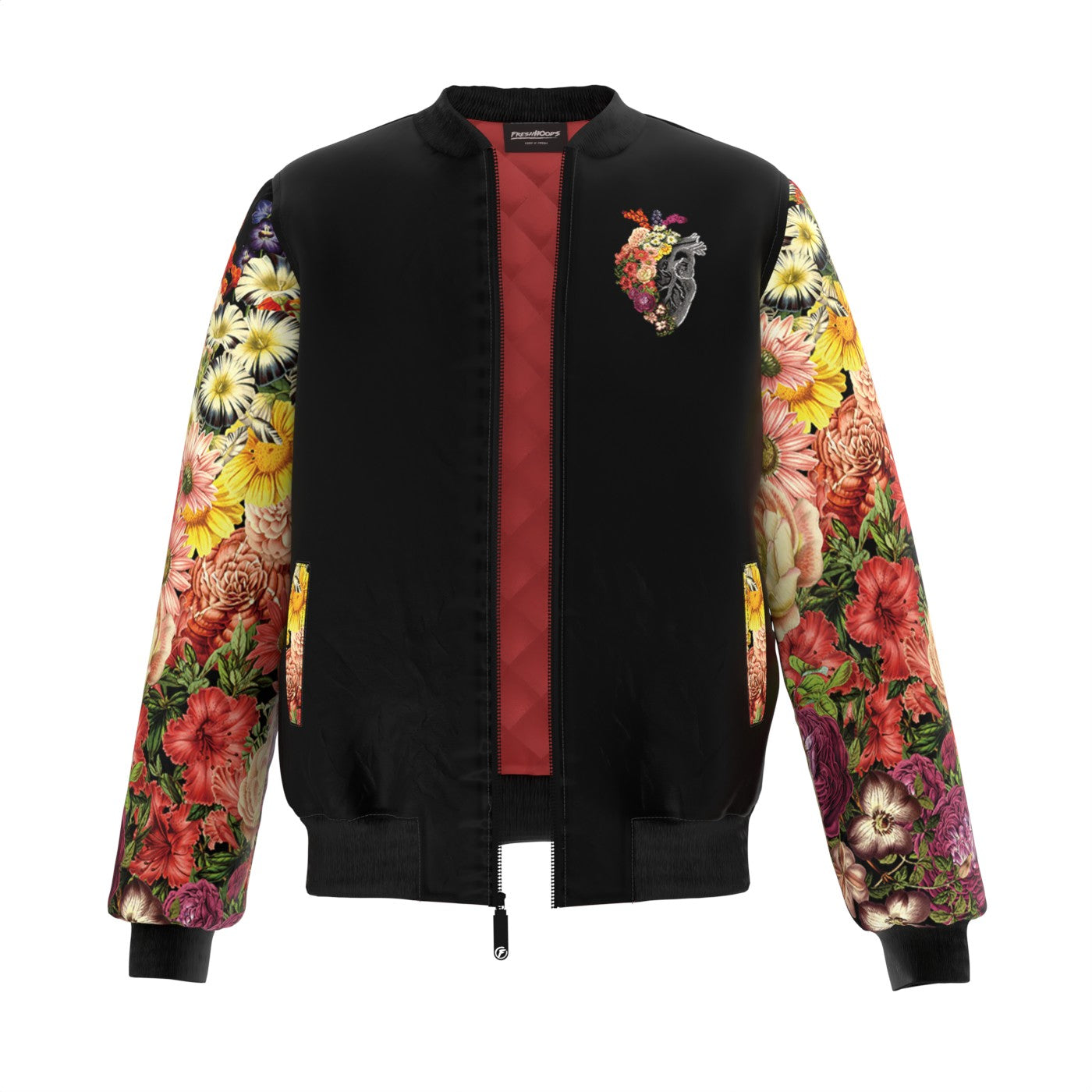 Flower Heart Bomber Jacket