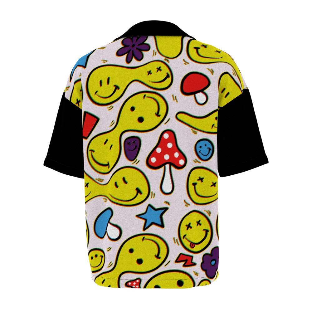 Twisted Smile Oversized Button Shirt