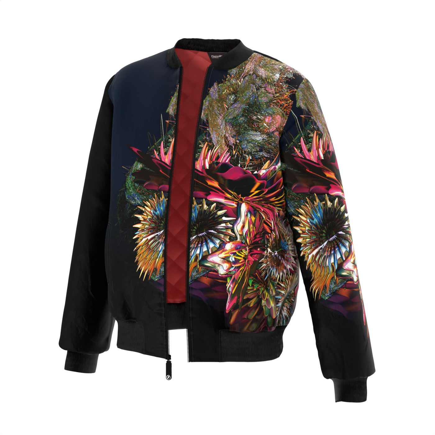 Coral Bouquet Bomber Jacket