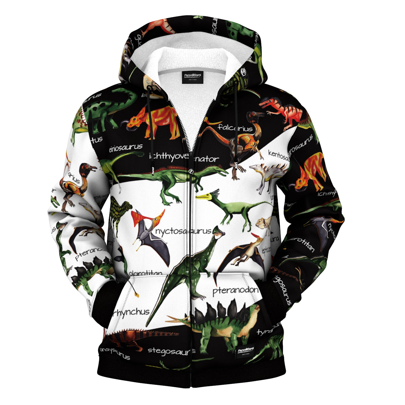 Dino Map Zip Up Hoodie