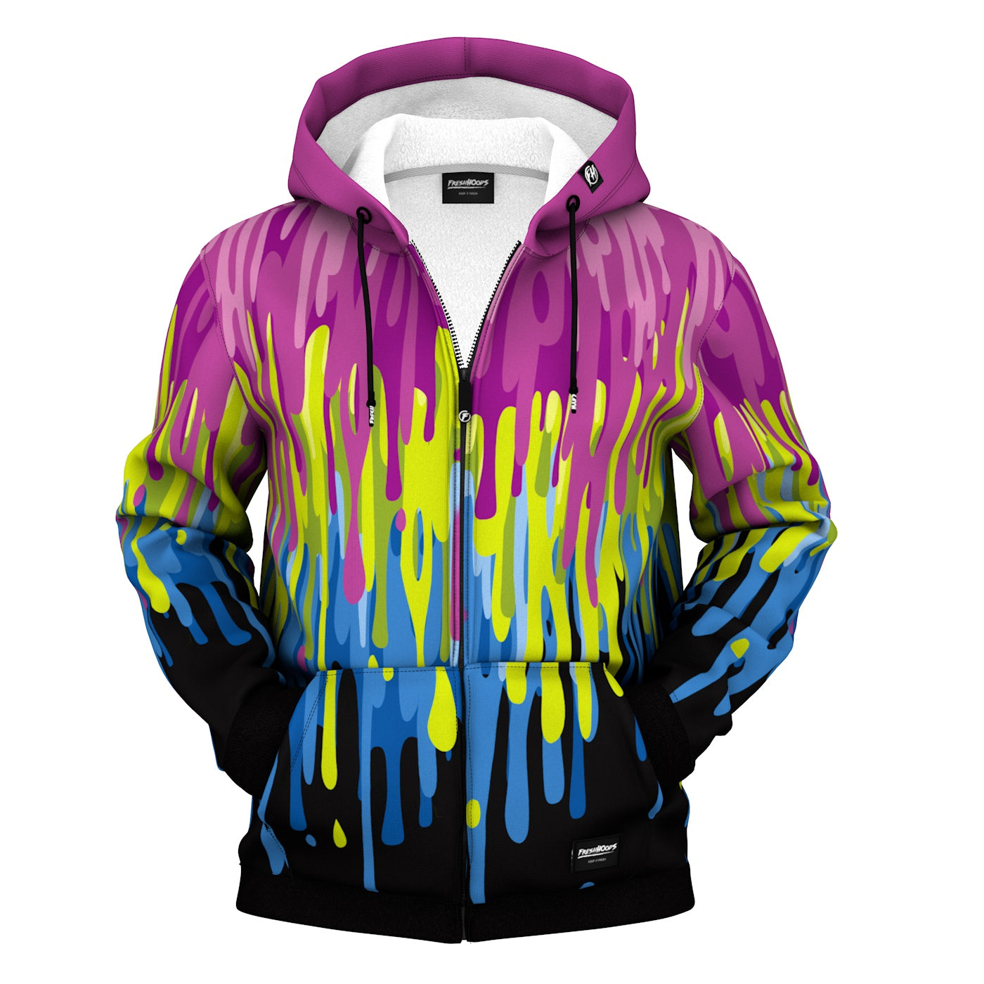 Dripping Paint Zip Up Hoodie