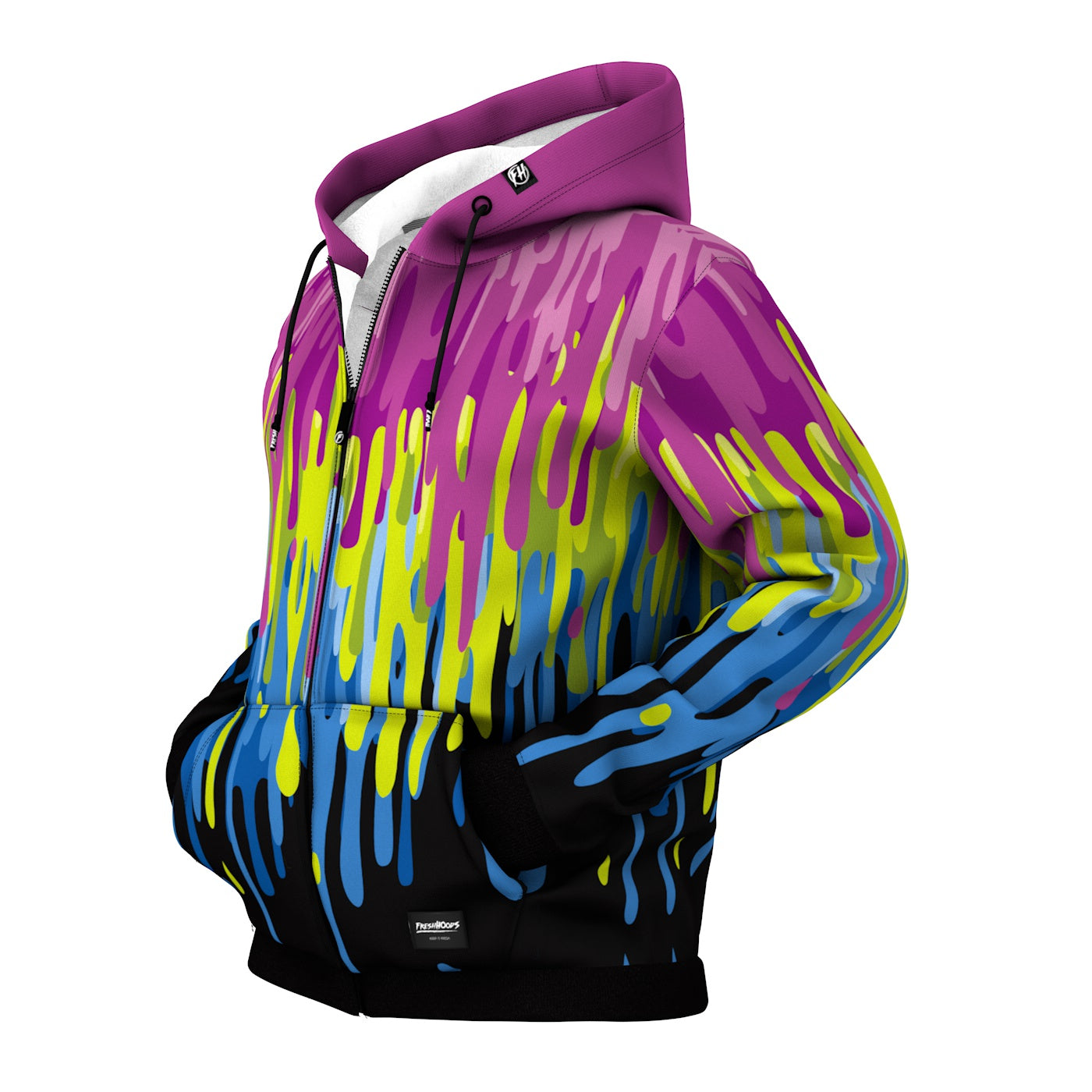 Dripping Paint Zip Up Hoodie