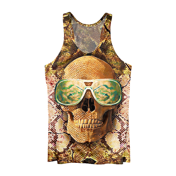 Skull With Glasses Tank Top