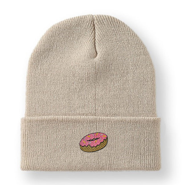 Donut Embroidered Cuffed Beanie