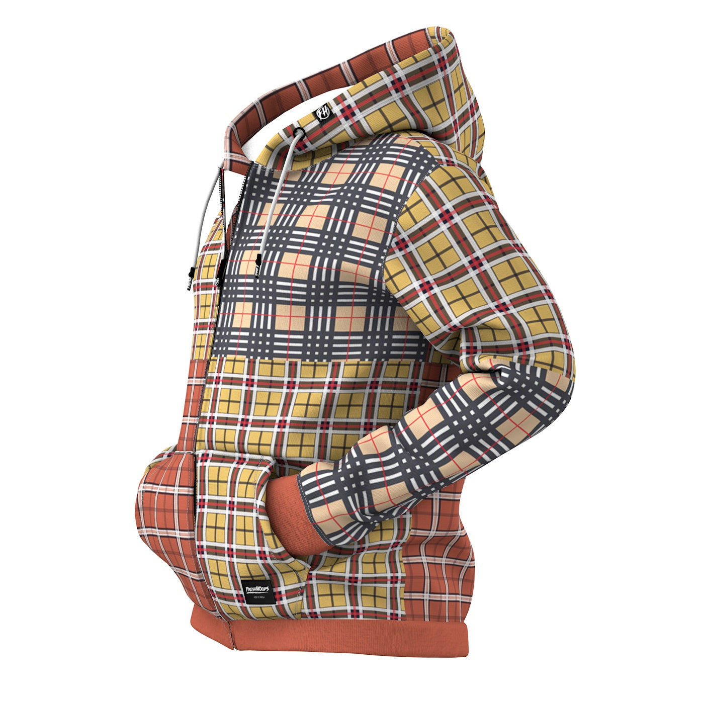 Out Plaid Zip Up Hoodie